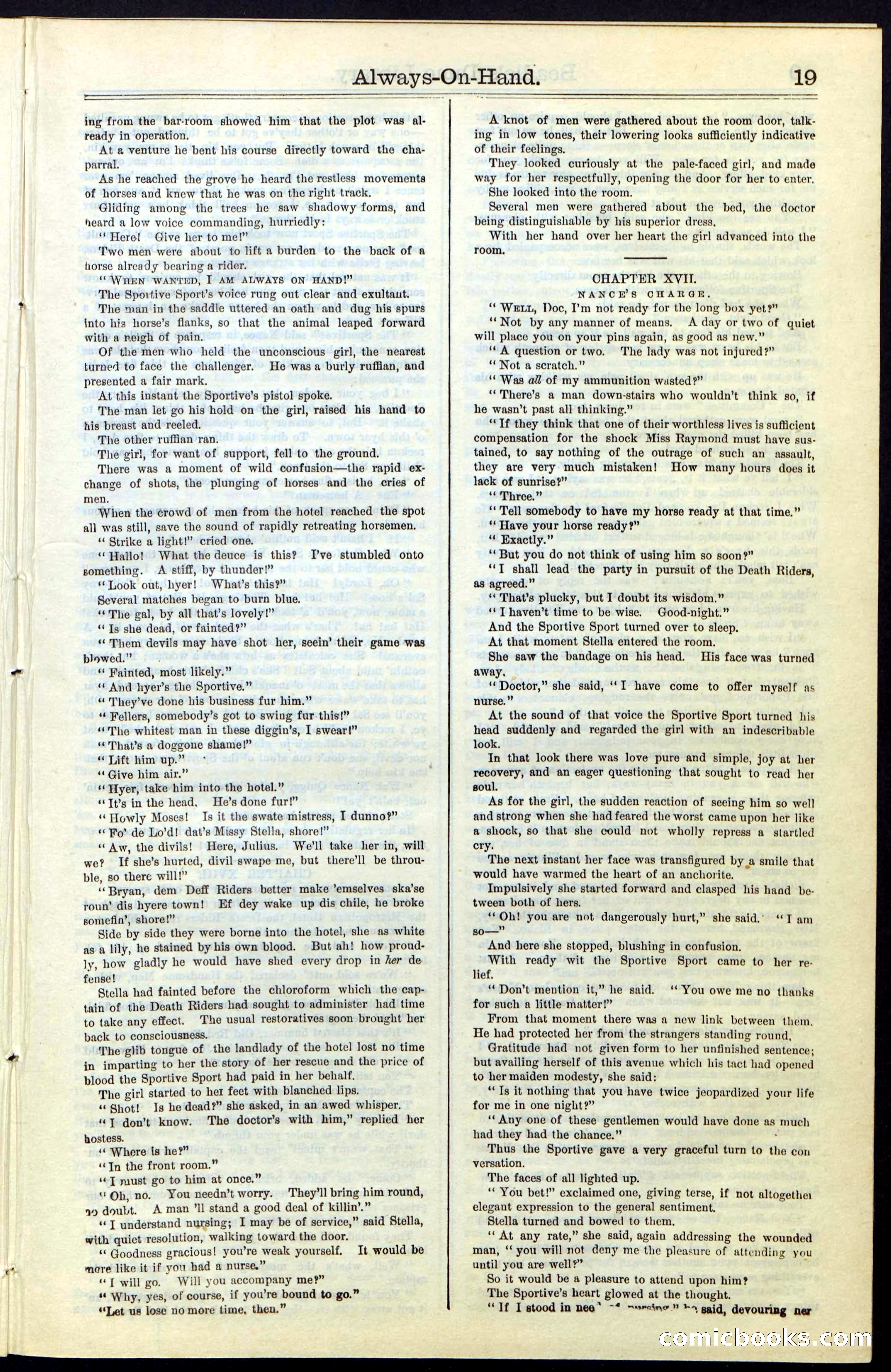 Beadle's New York Dime Library, No. 54 — page 19 of 32