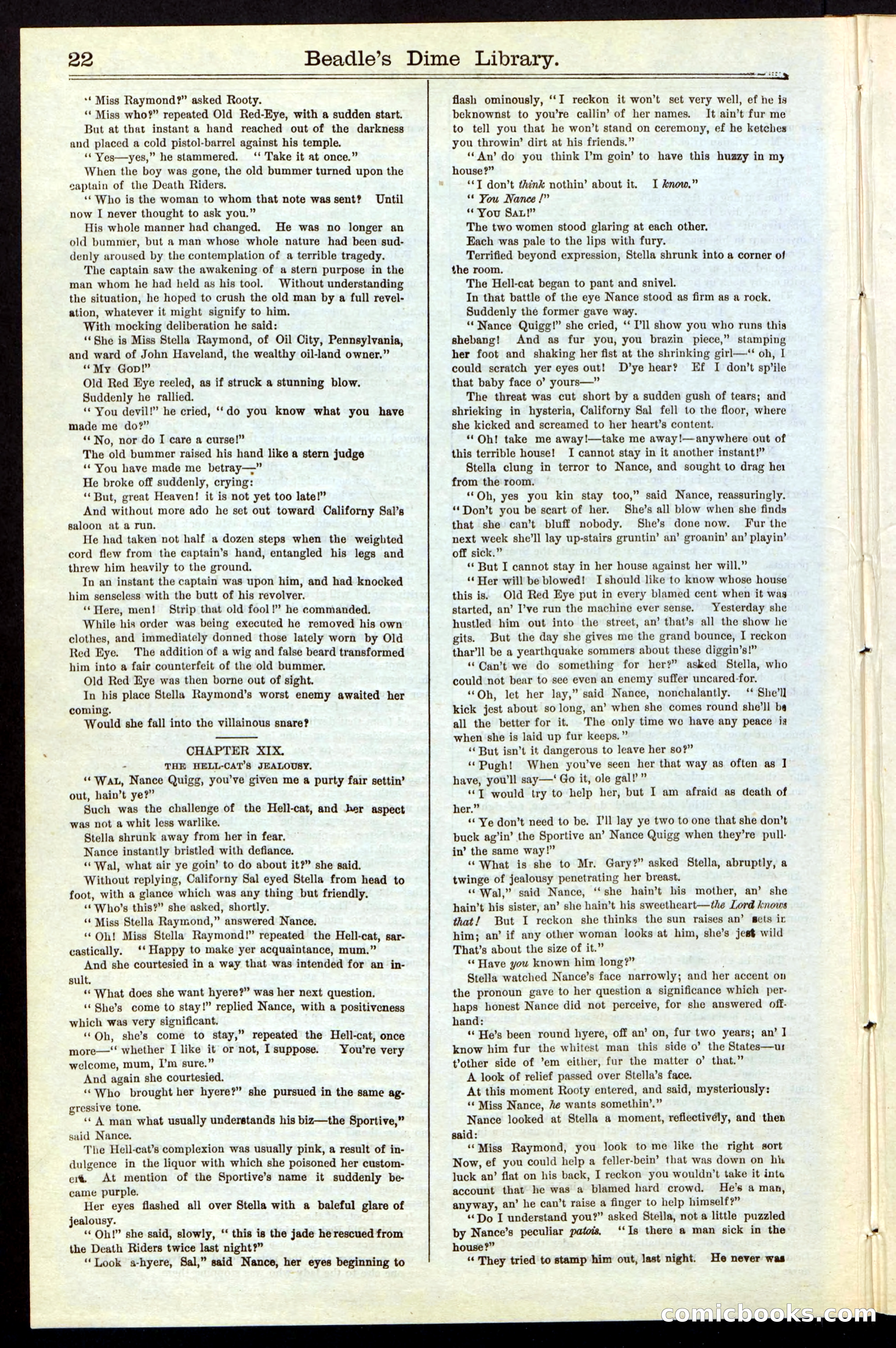 Beadle's New York Dime Library, No. 54 — page 22 of 32