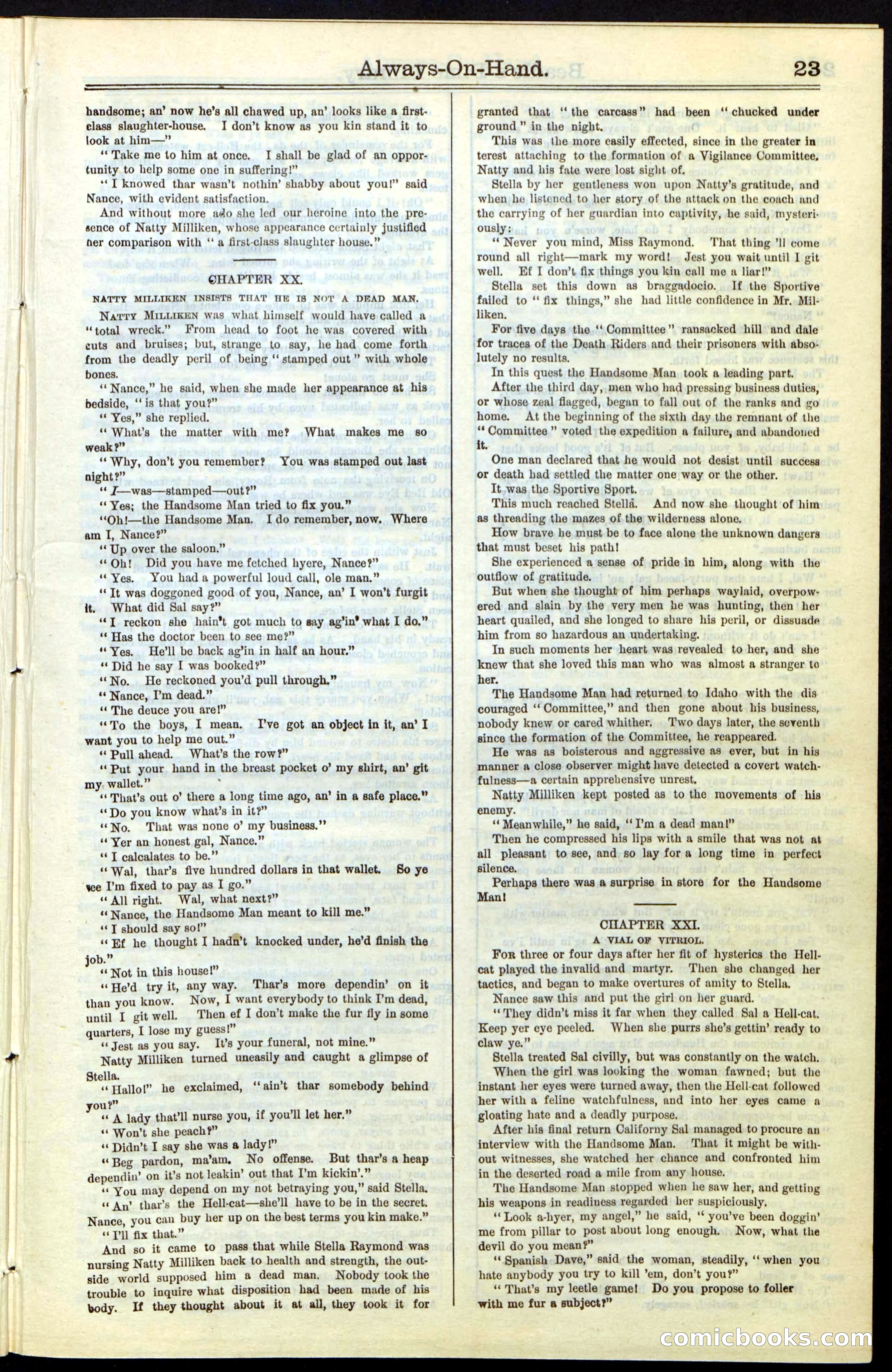 Beadle's New York Dime Library, No. 54 — page 23 of 32