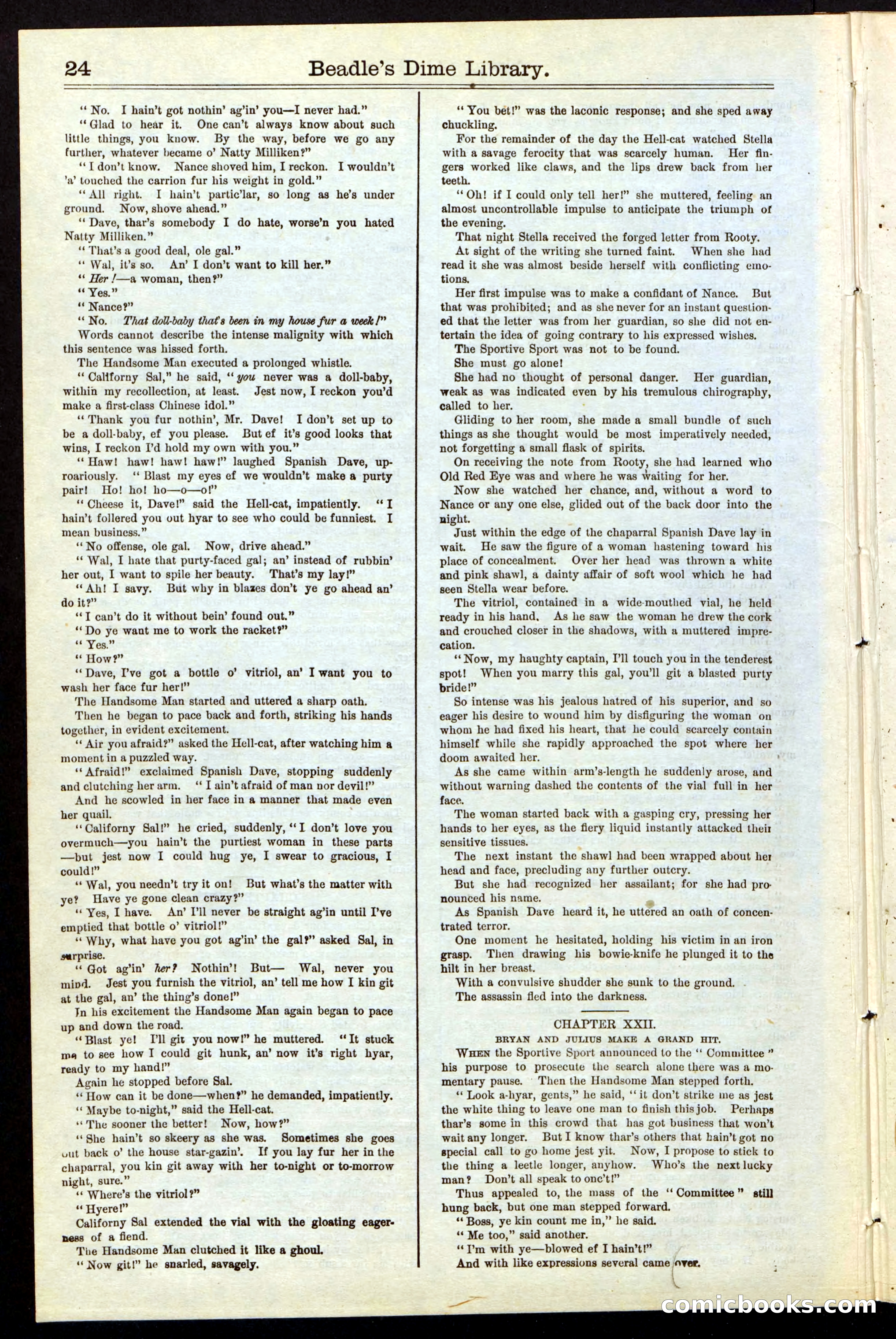 Beadle's New York Dime Library, No. 54 — page 24 of 32