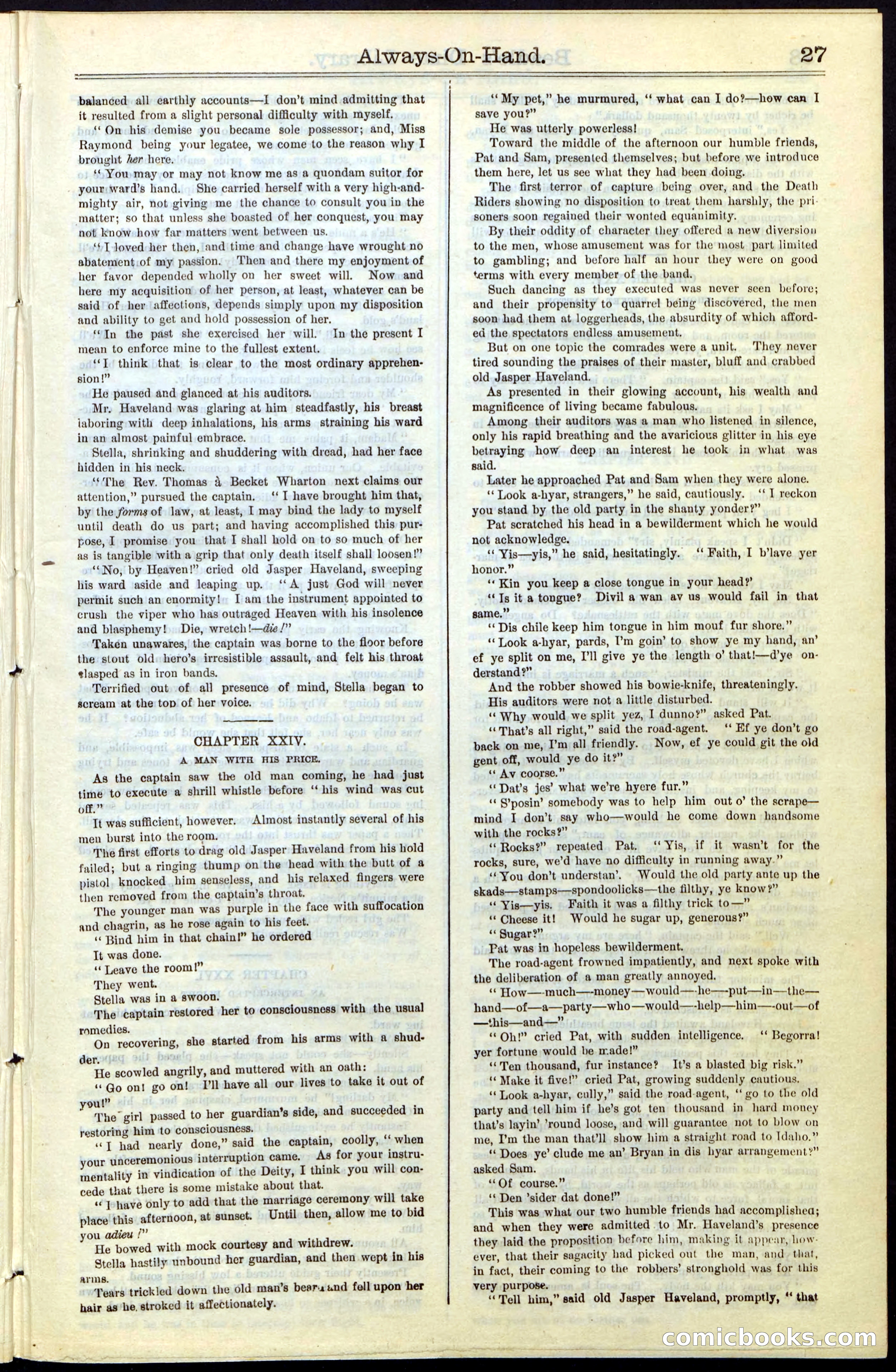 Beadle's New York Dime Library, No. 54 — page 27 of 32
