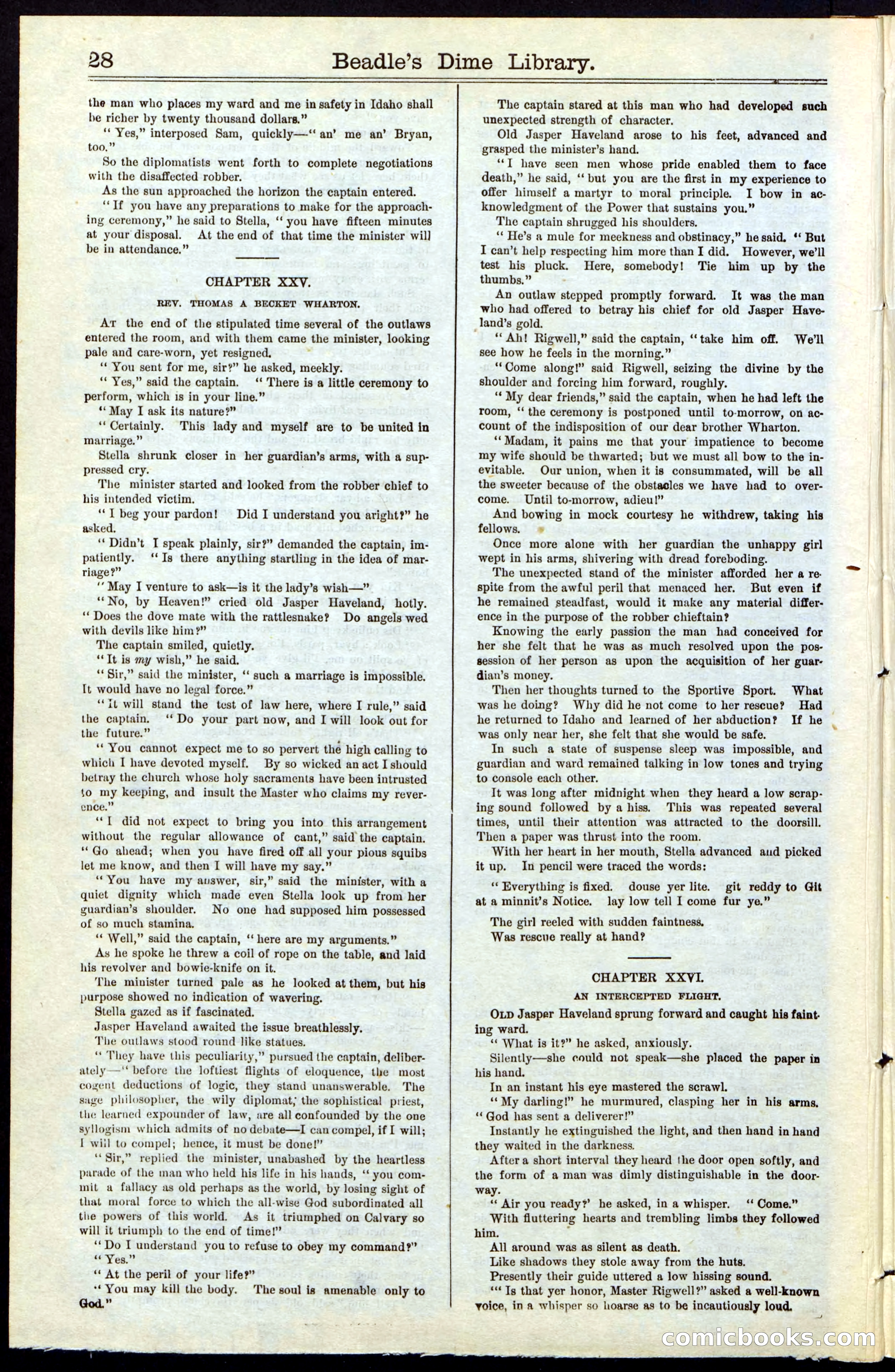 Beadle's New York Dime Library, No. 54 — page 28 of 32