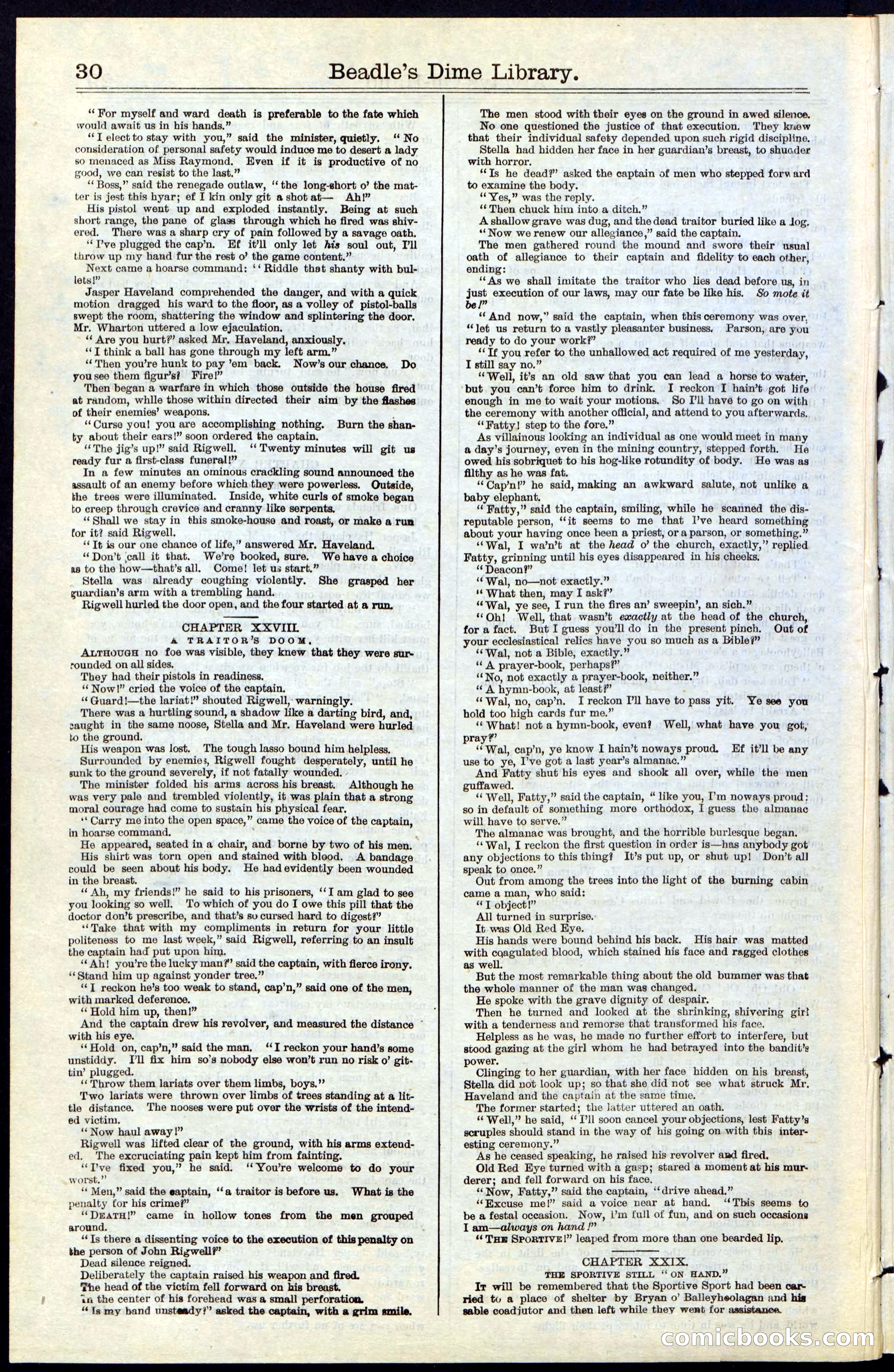 Beadle's New York Dime Library, No. 54 — page 30 of 32
