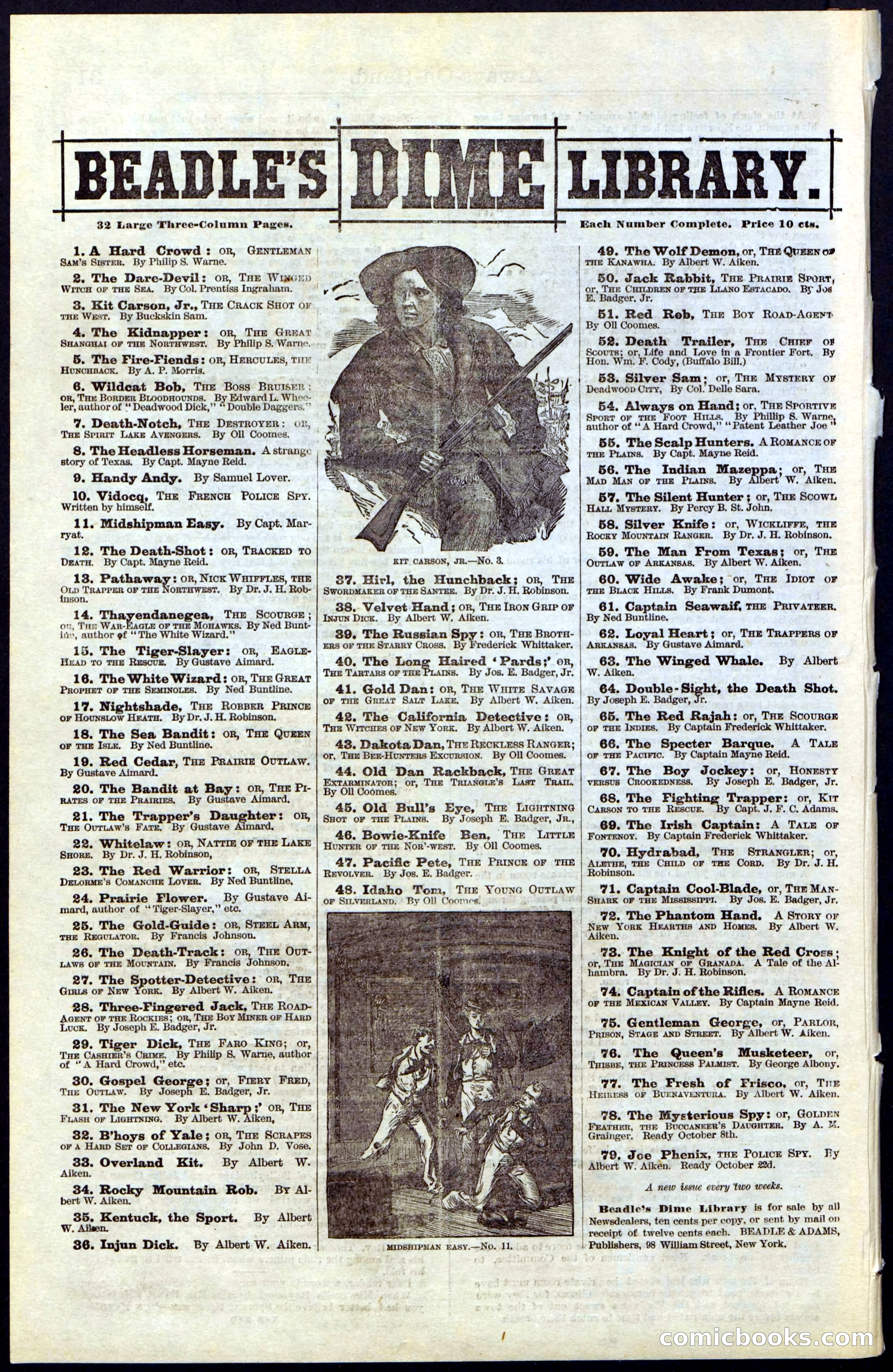 Beadle's New York Dime Library, No. 54 — page 32 of 32