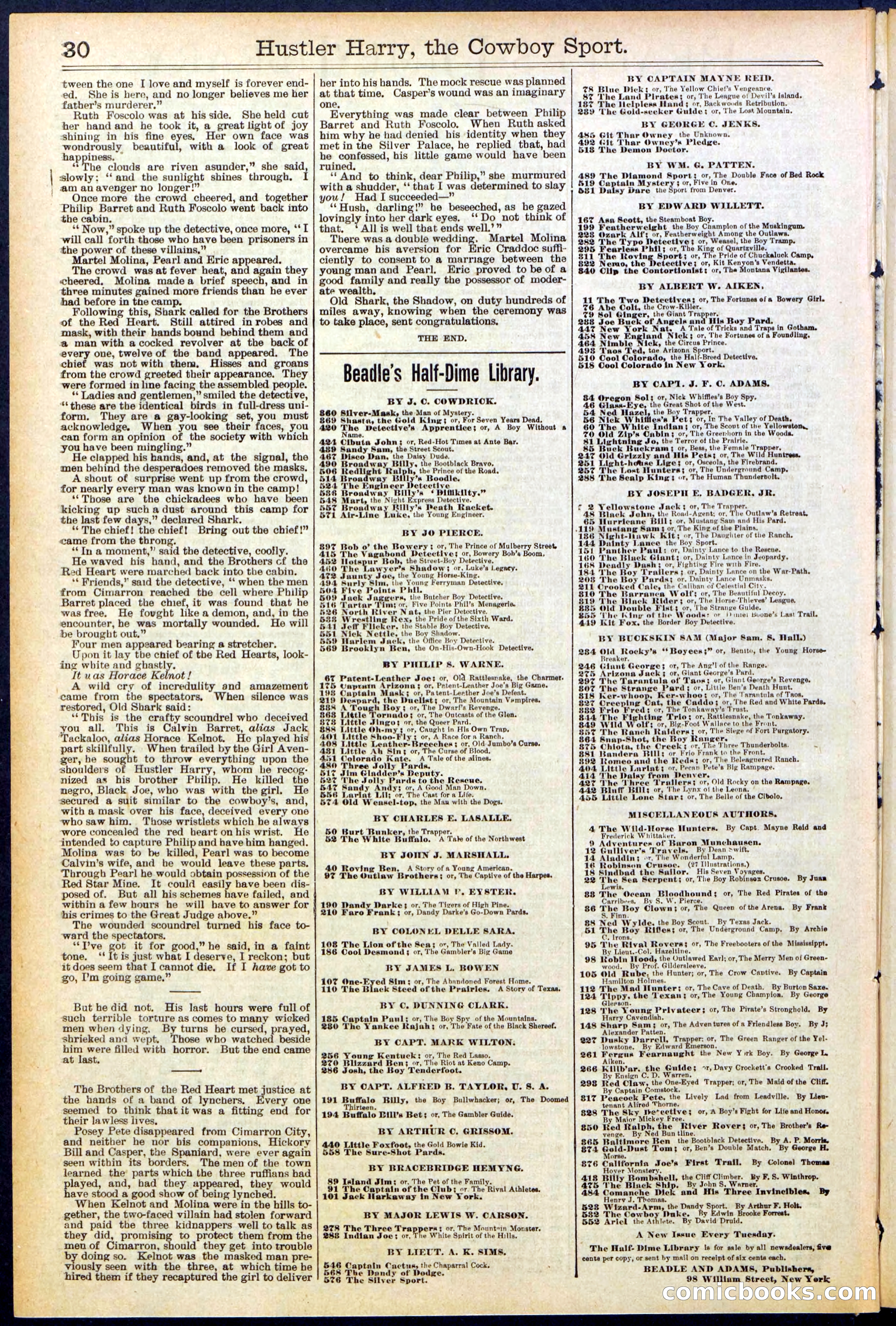 Beadle's New York Dime Library, No. 545 — page 30 of 32