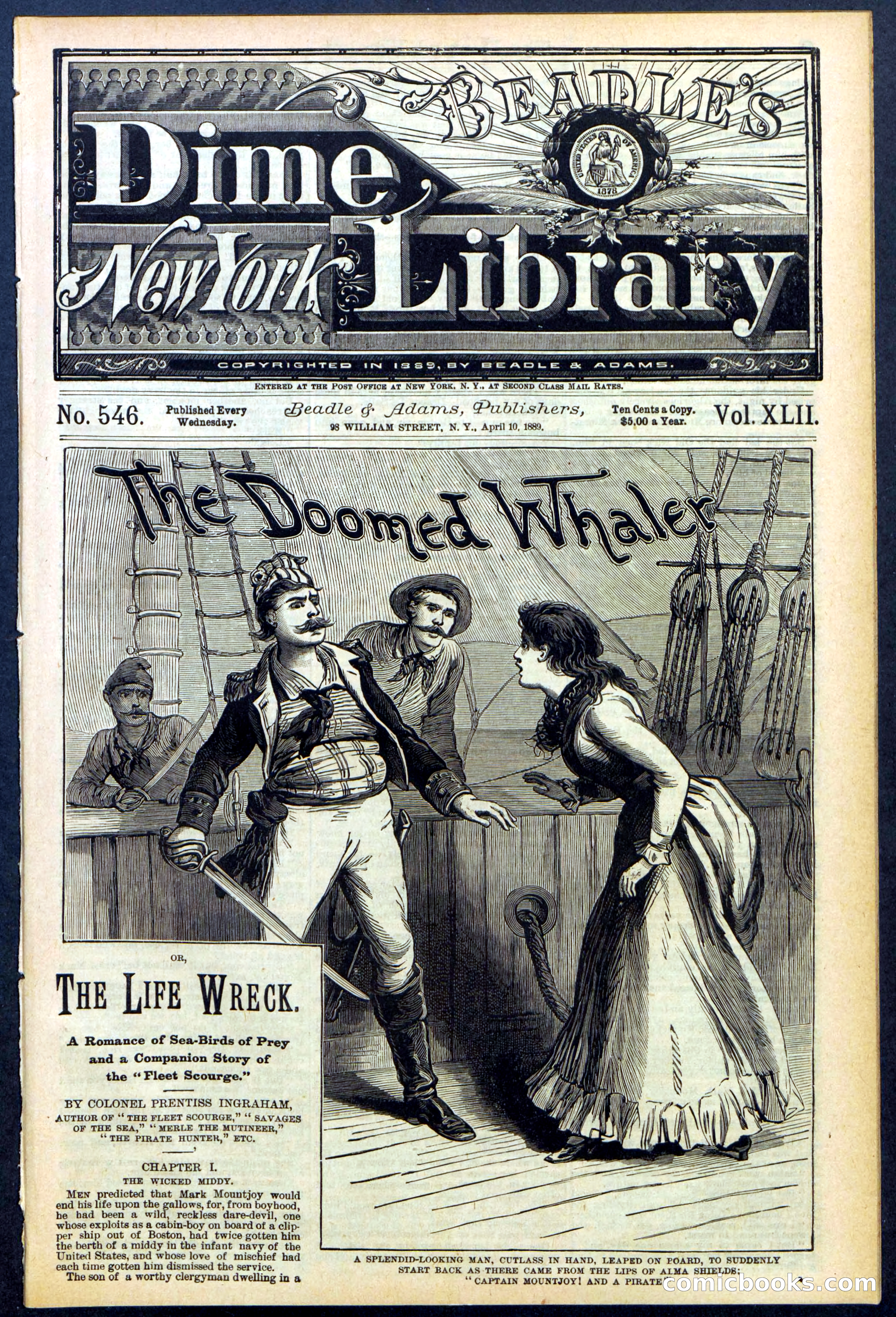Beadle's Dime Library No. 546: The Doomed Whaler