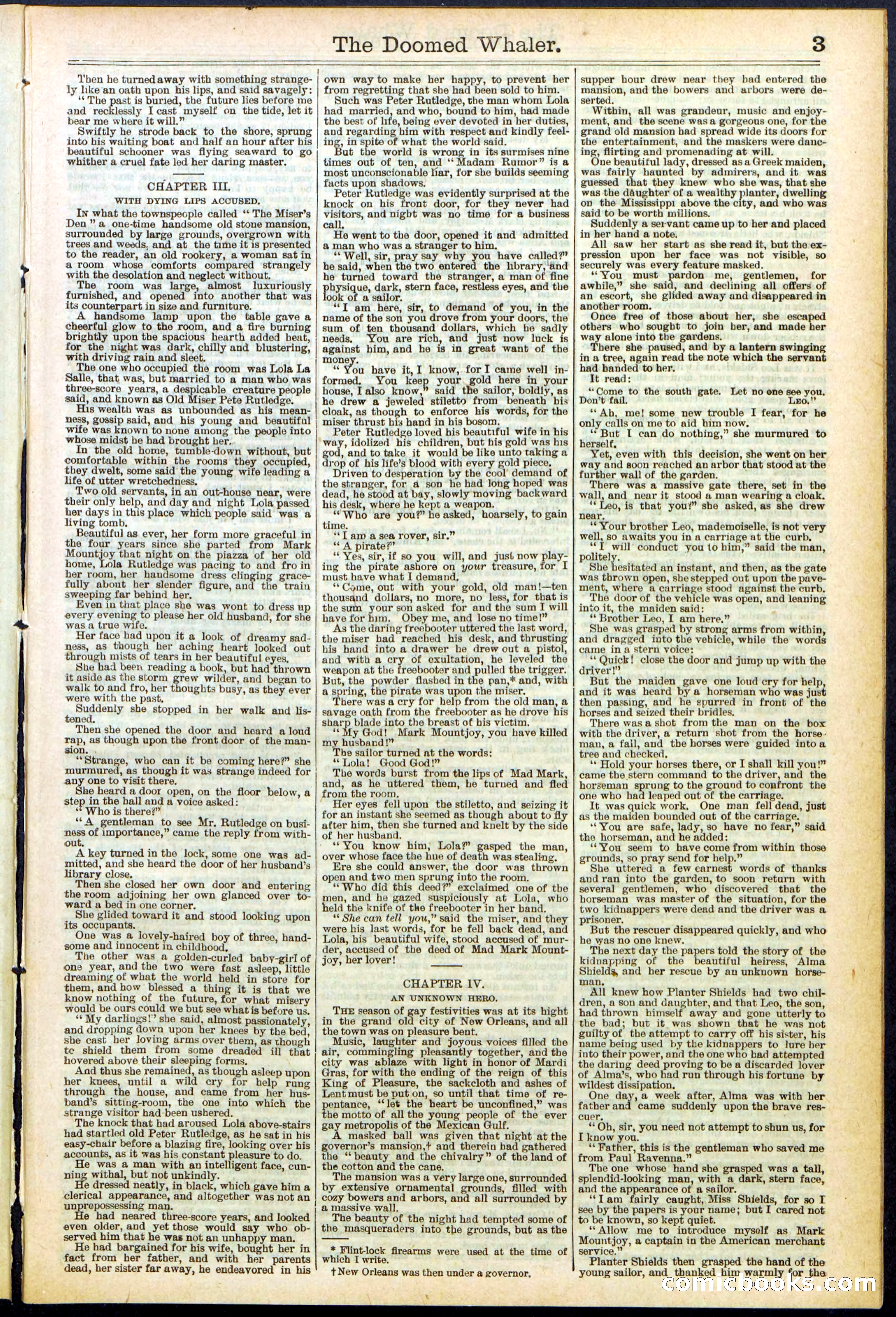 Beadle's Dime Library No. 546: The Doomed Whaler — page 3 of 32