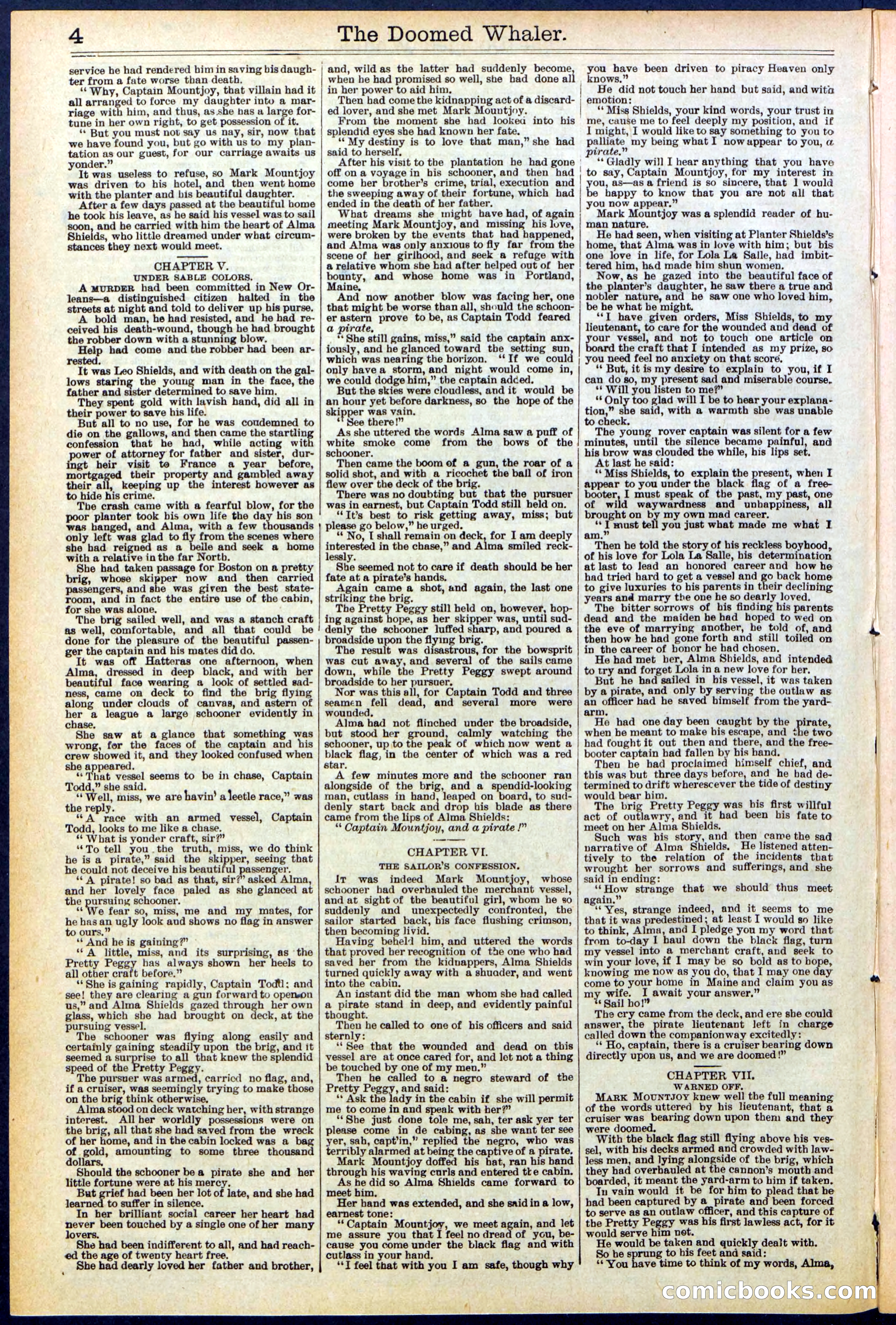 Beadle's Dime Library No. 546: The Doomed Whaler — page 4 of 32