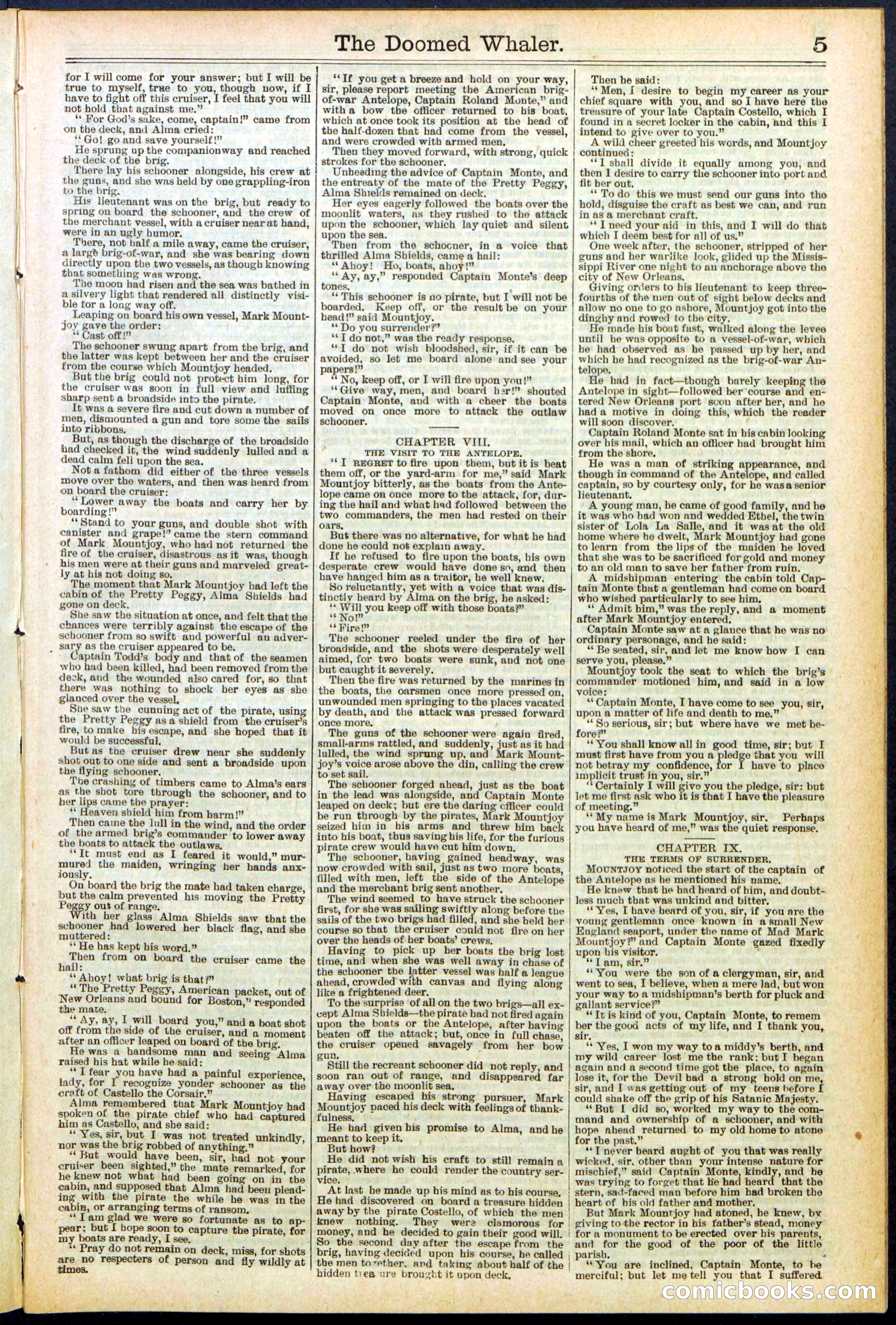 Beadle's Dime Library No. 546: The Doomed Whaler — page 5 of 32