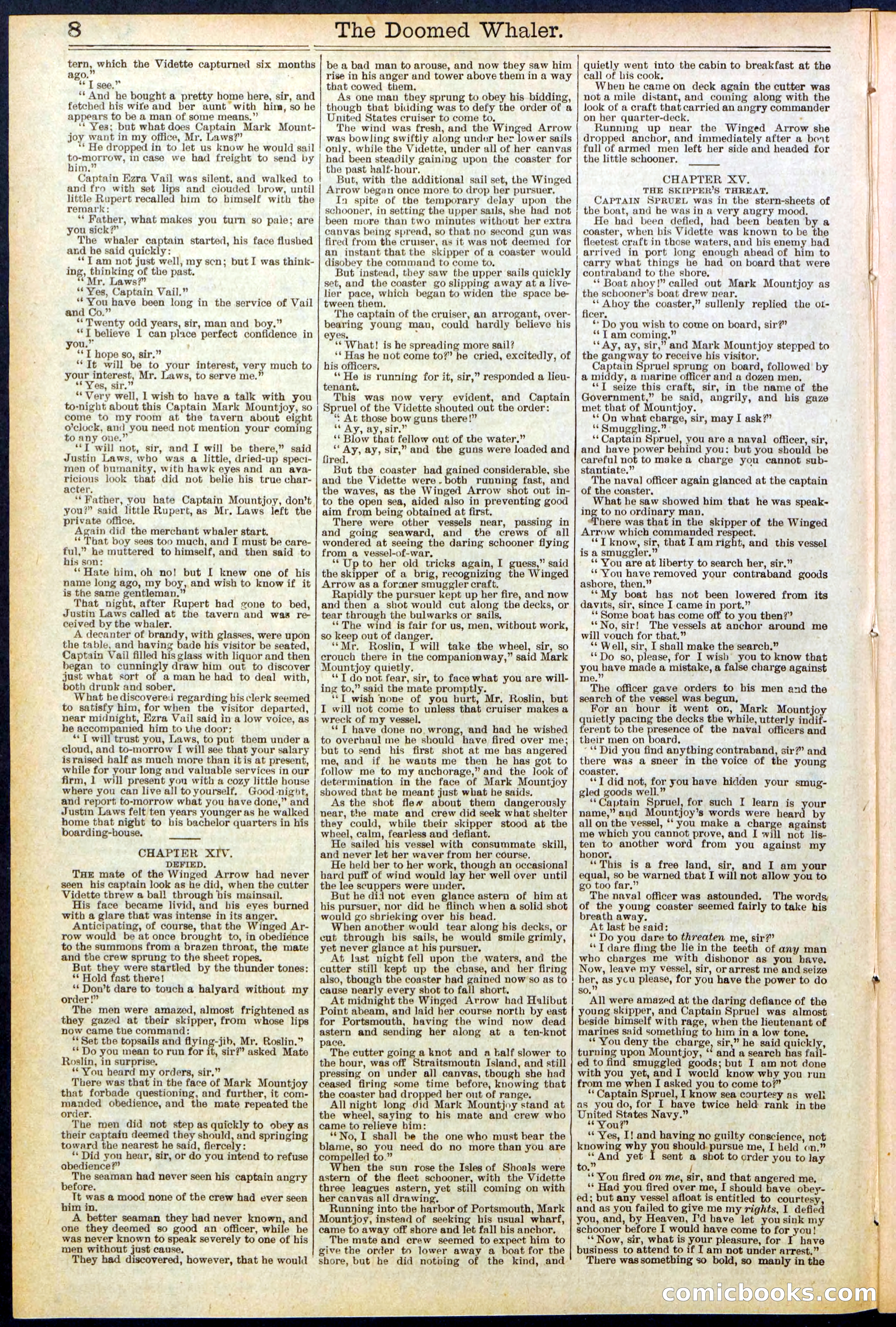 Beadle's Dime Library No. 546: The Doomed Whaler — page 8 of 32