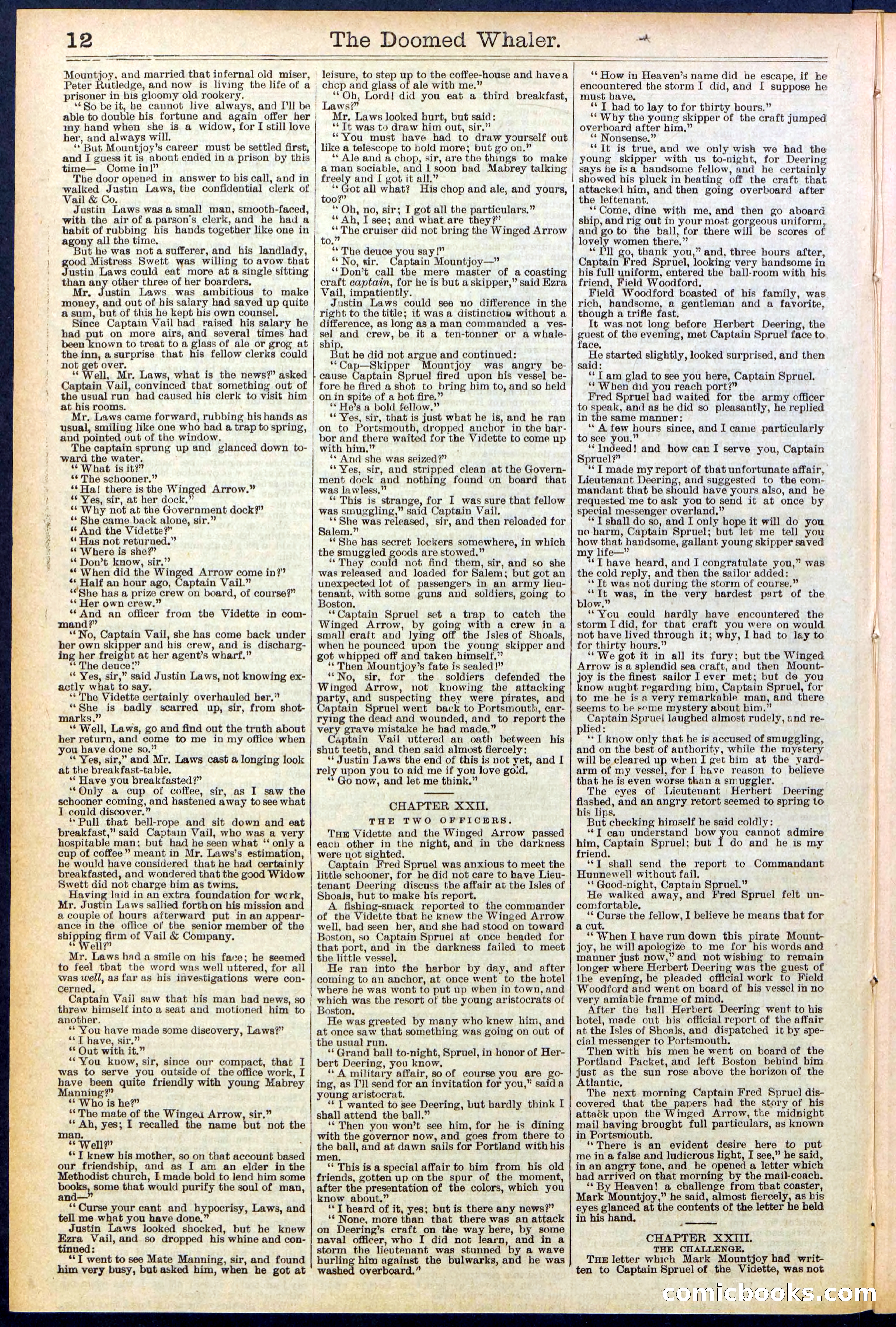 Beadle's Dime Library No. 546: The Doomed Whaler — page 12 of 32