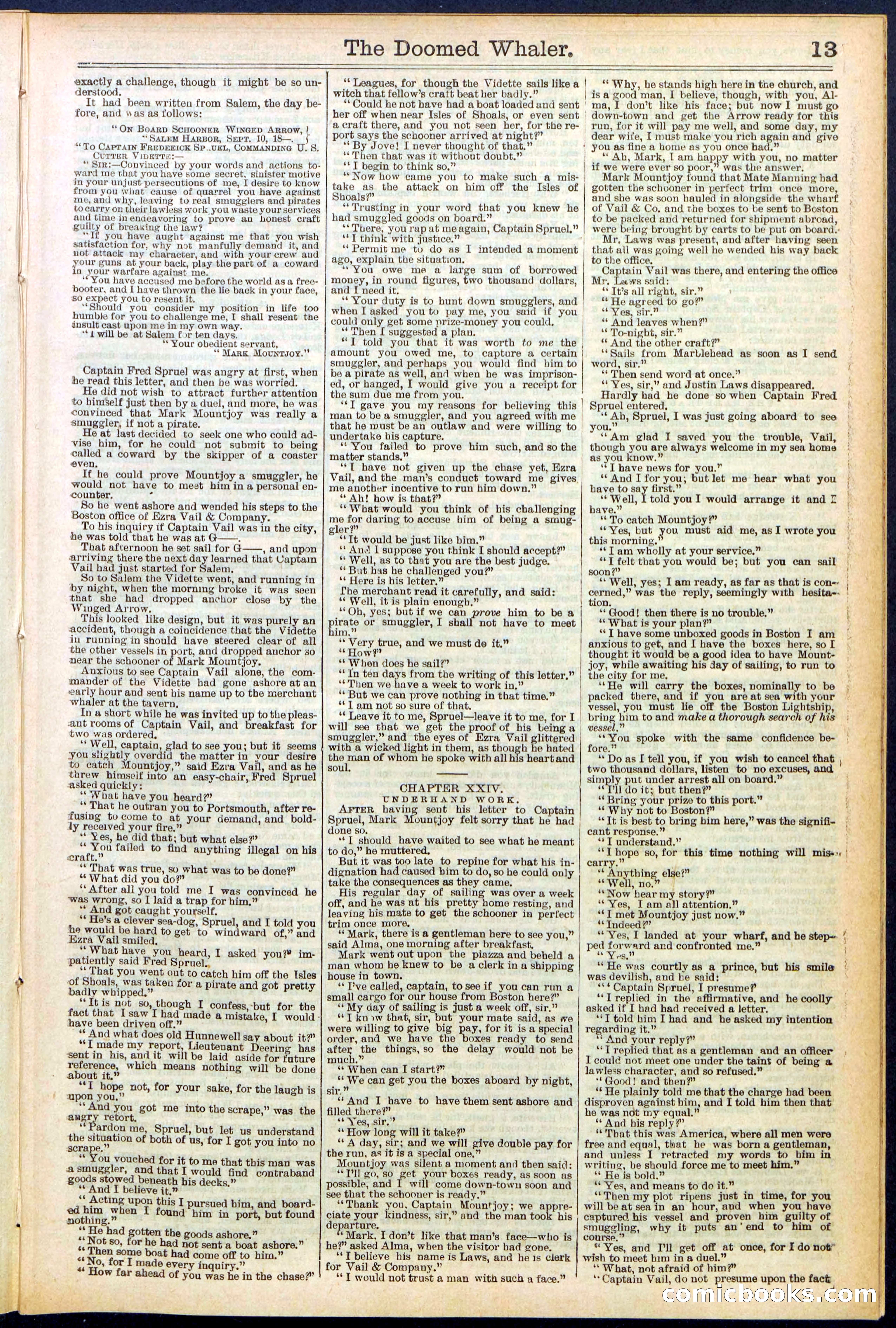 Beadle's Dime Library No. 546: The Doomed Whaler — page 13 of 32