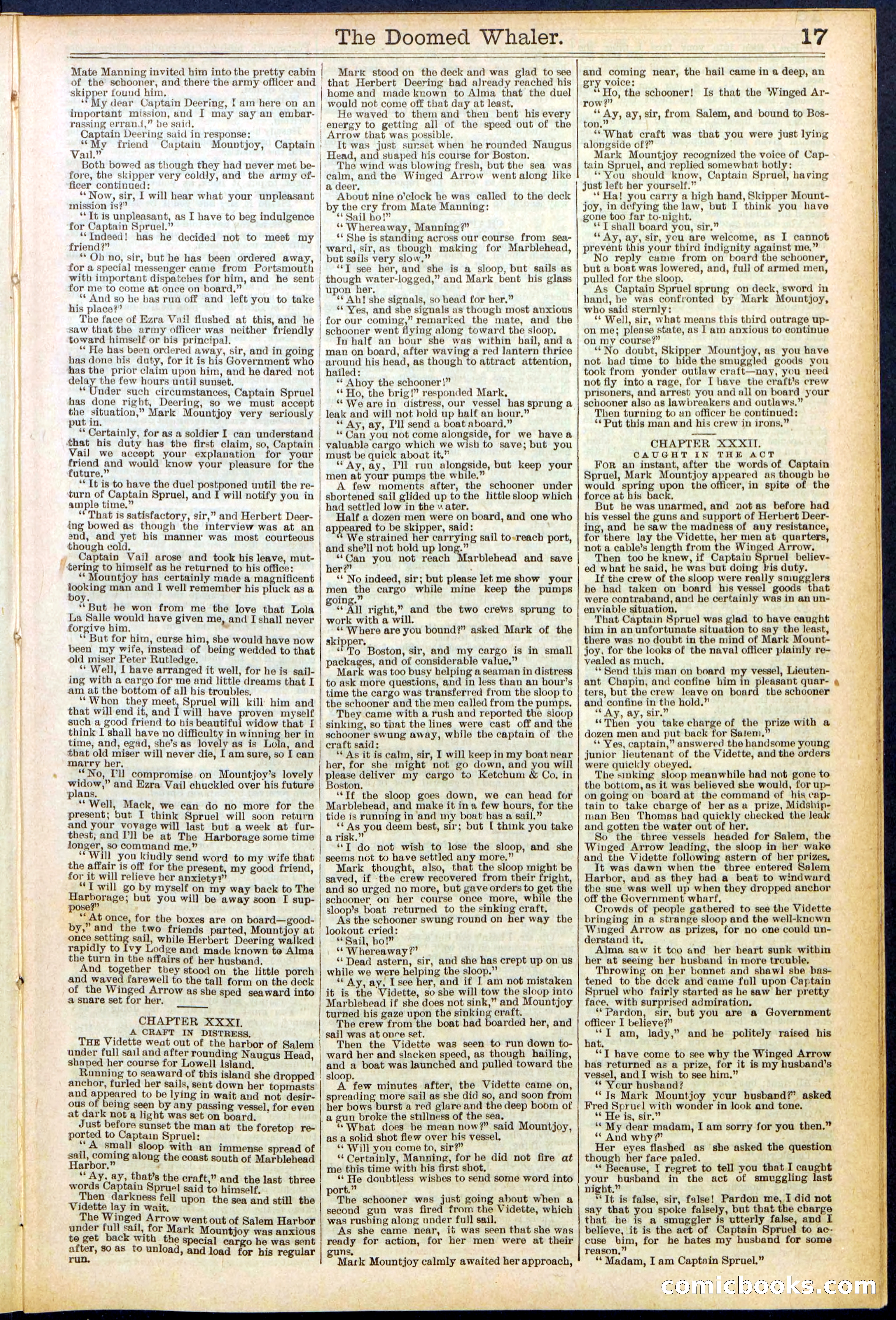 Beadle's Dime Library No. 546: The Doomed Whaler — page 17 of 32