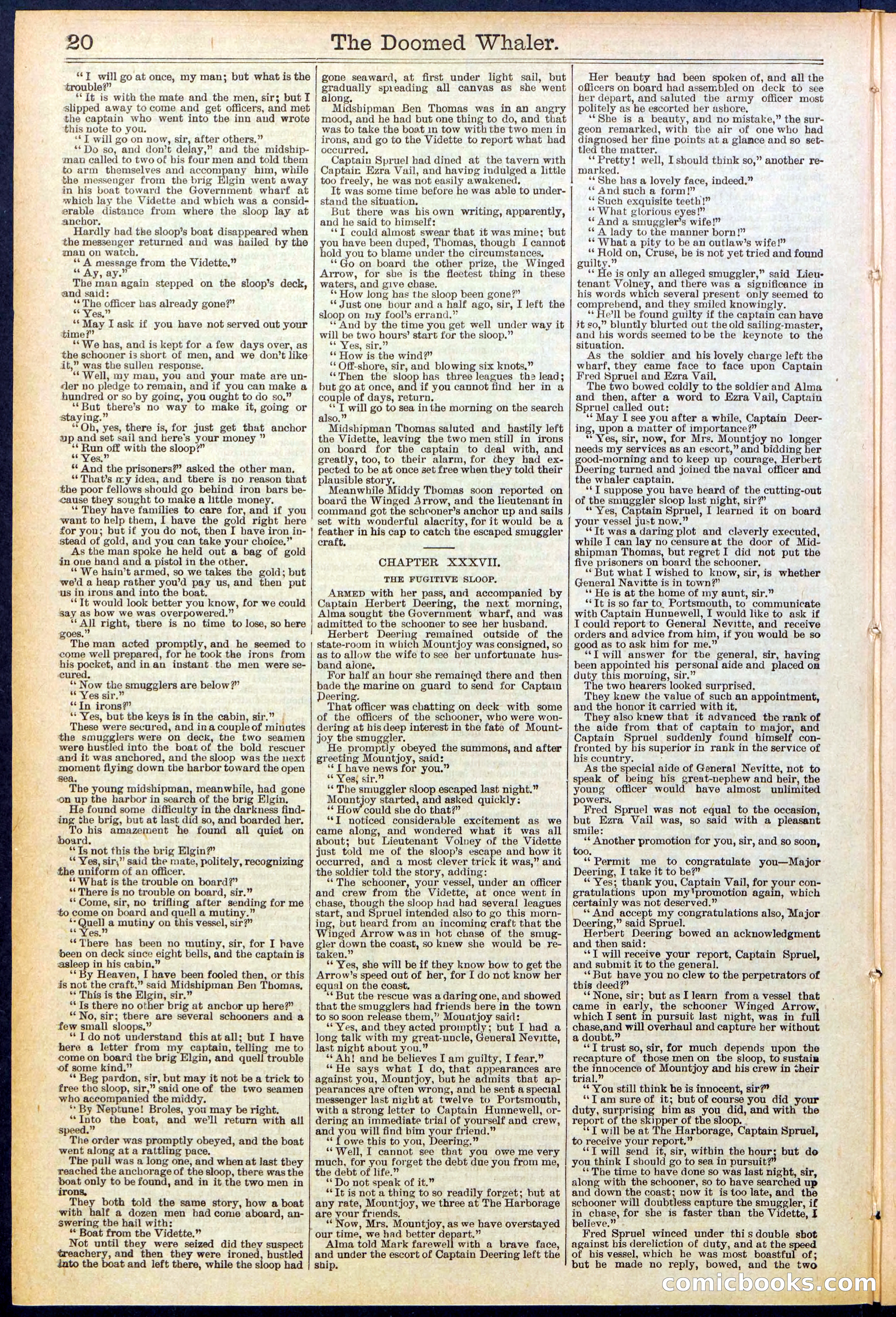 Beadle's Dime Library No. 546: The Doomed Whaler — page 20 of 32