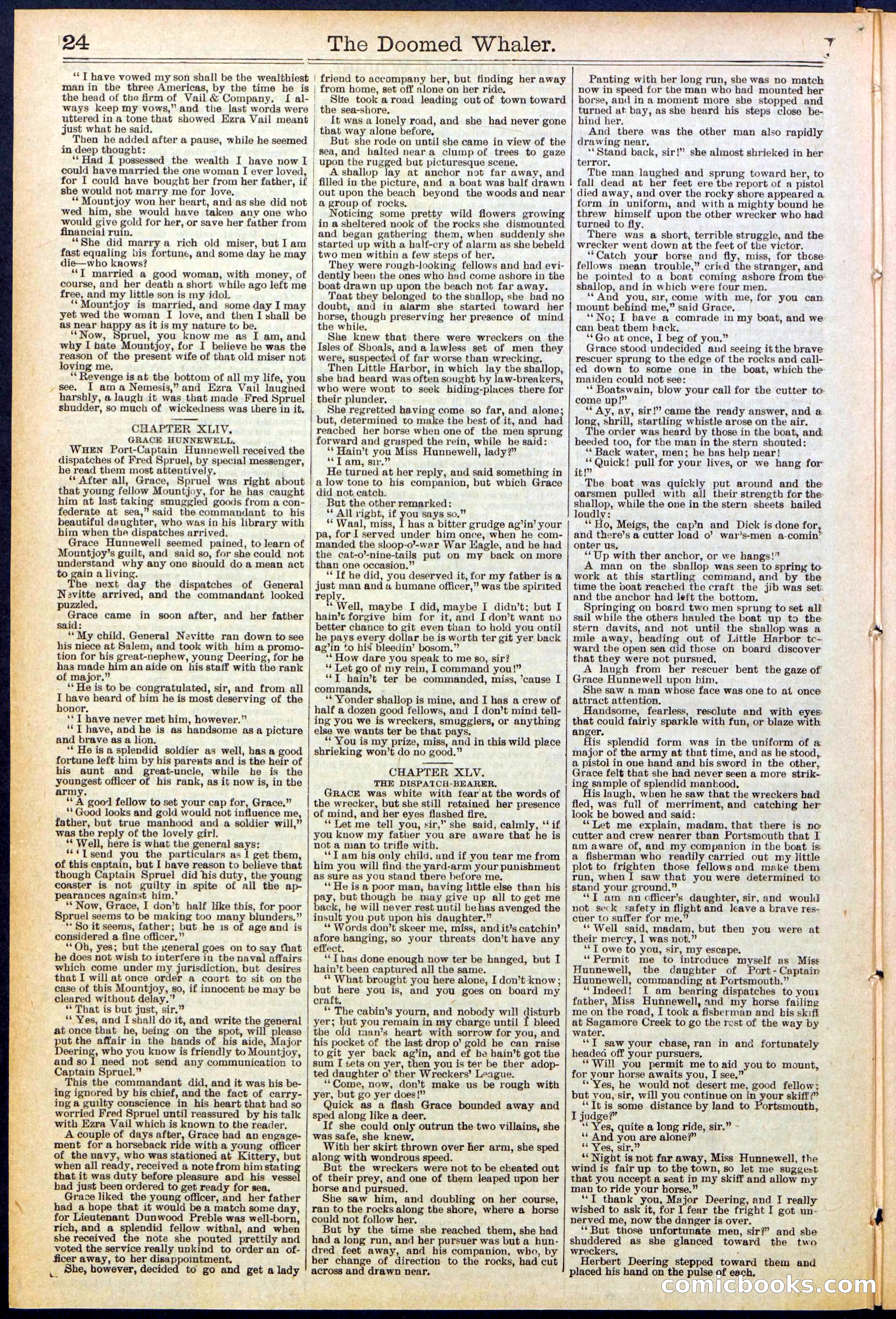 Beadle's Dime Library No. 546: The Doomed Whaler — page 24 of 32