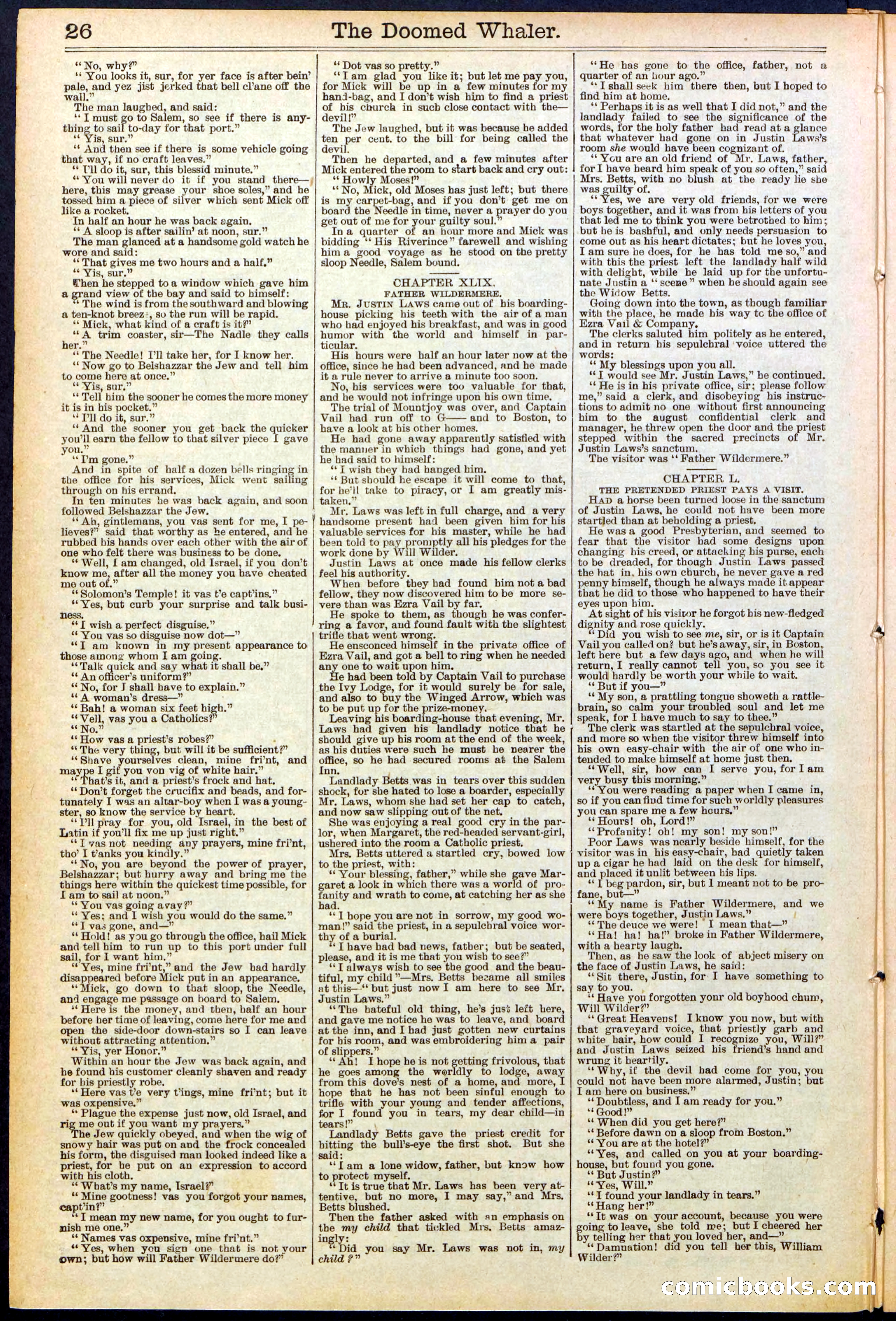 Beadle's Dime Library No. 546: The Doomed Whaler — page 26 of 32