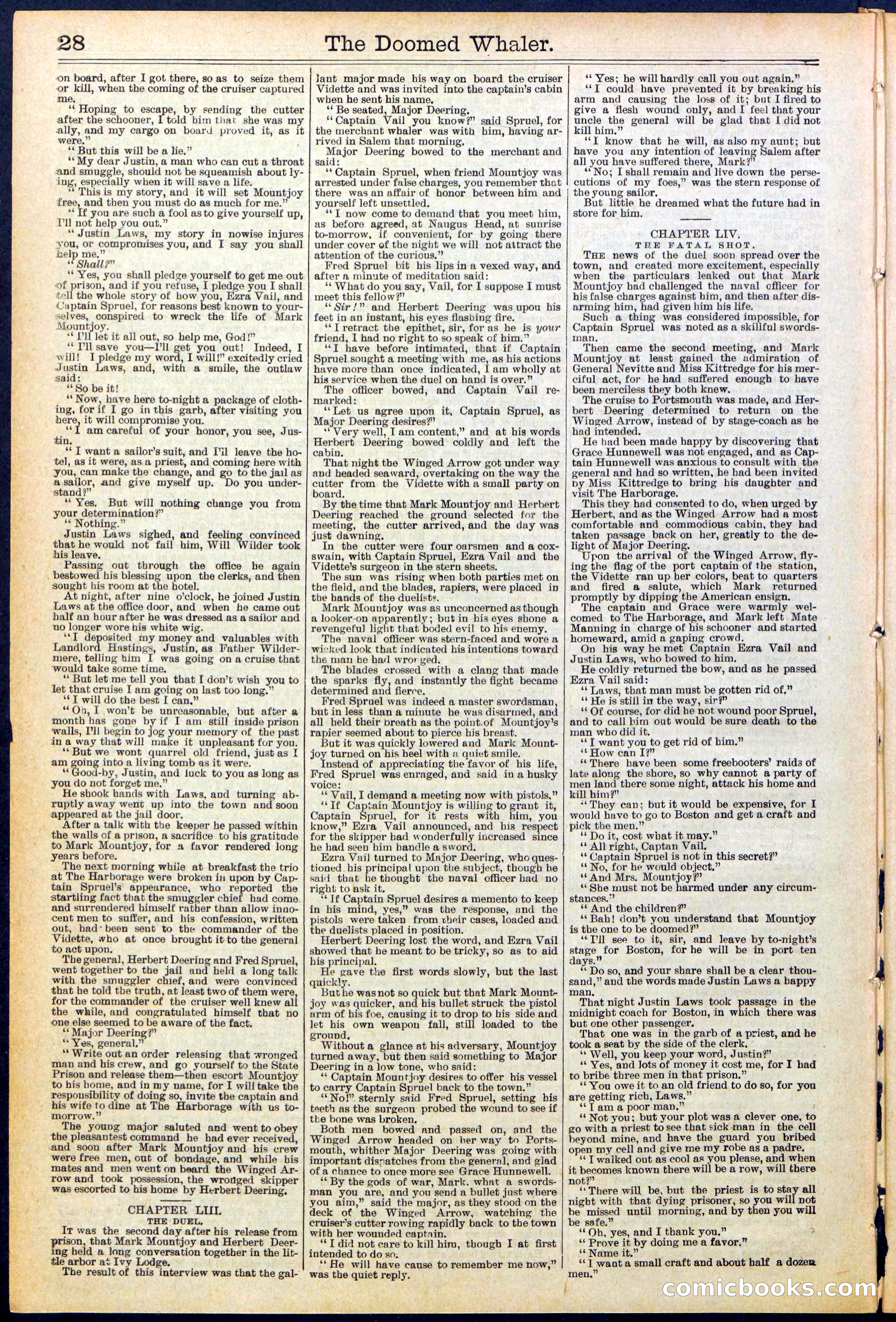 Beadle's Dime Library No. 546: The Doomed Whaler — page 28 of 32