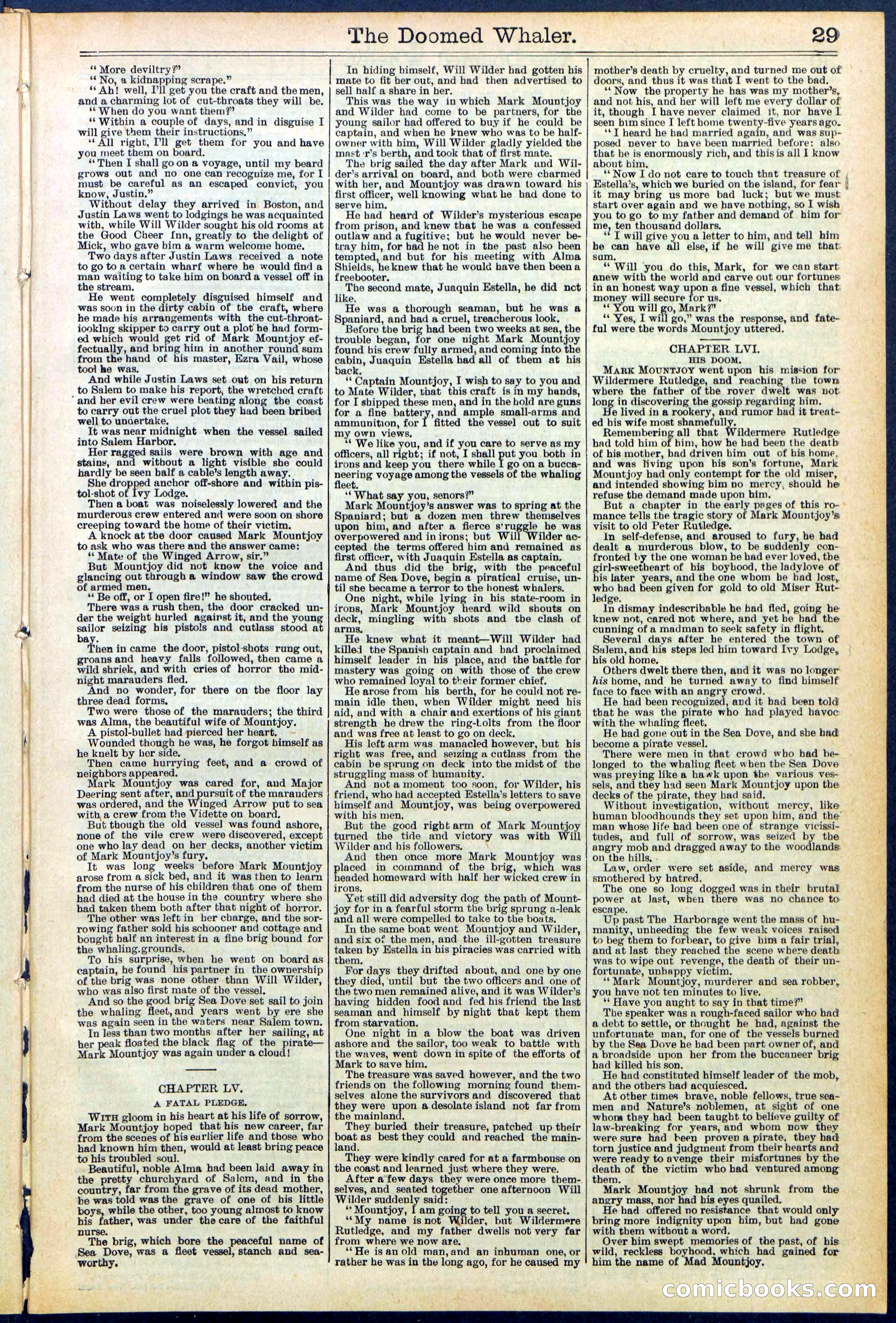 Beadle's Dime Library No. 546: The Doomed Whaler — page 29 of 32