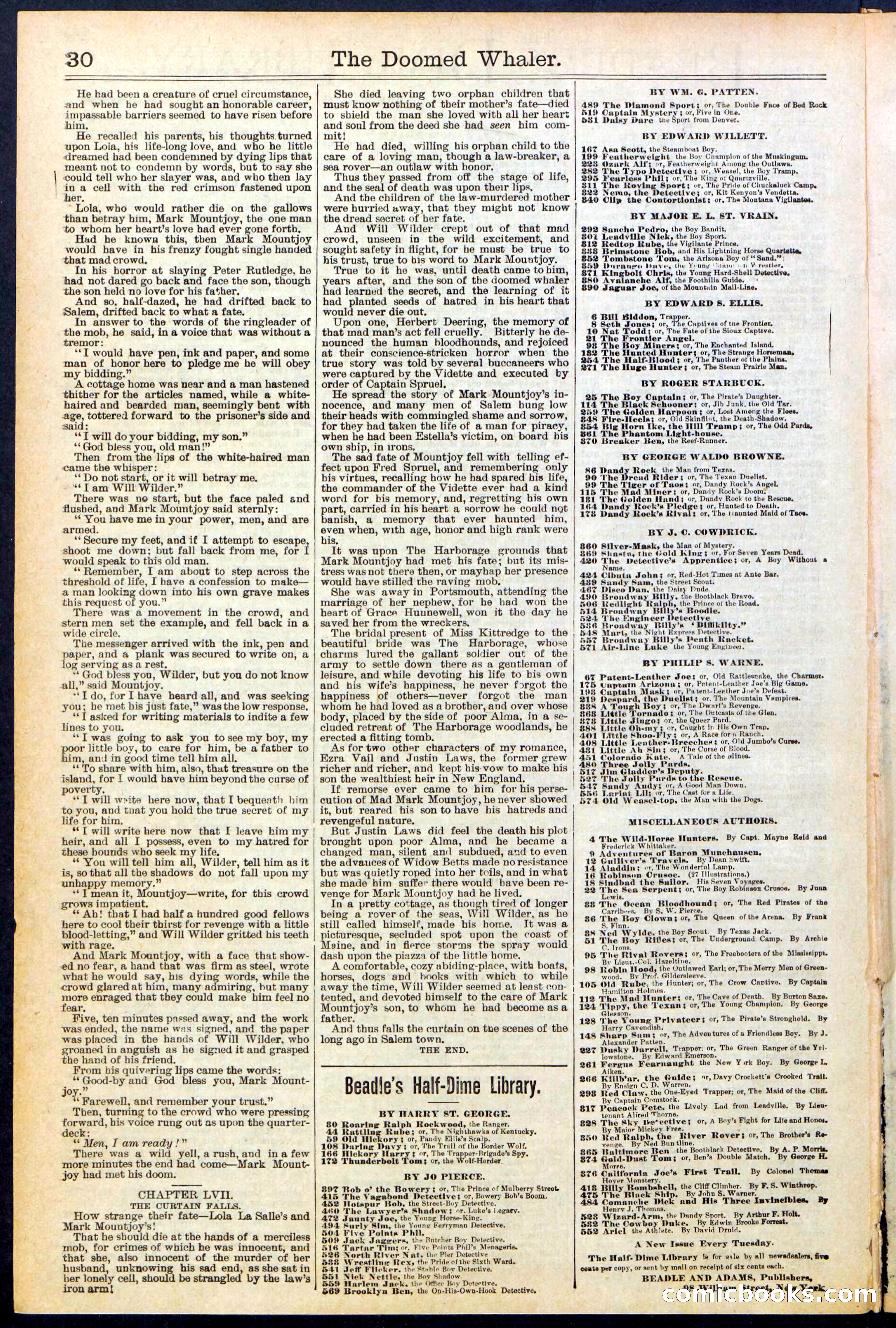 Beadle's Dime Library No. 546: The Doomed Whaler — page 30 of 32