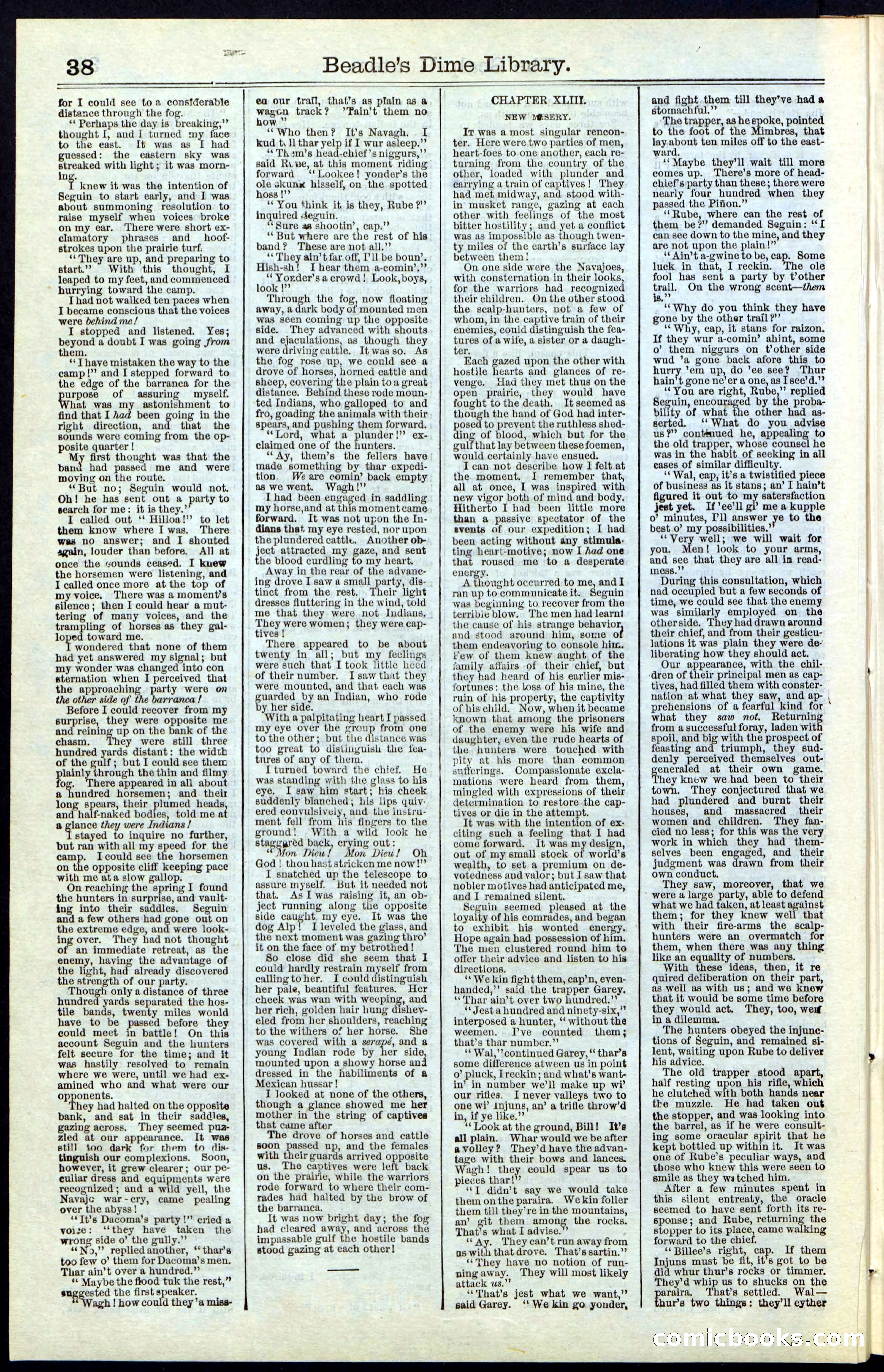 Beadle's New York Dime Library, No. 55 — page 38 of 48