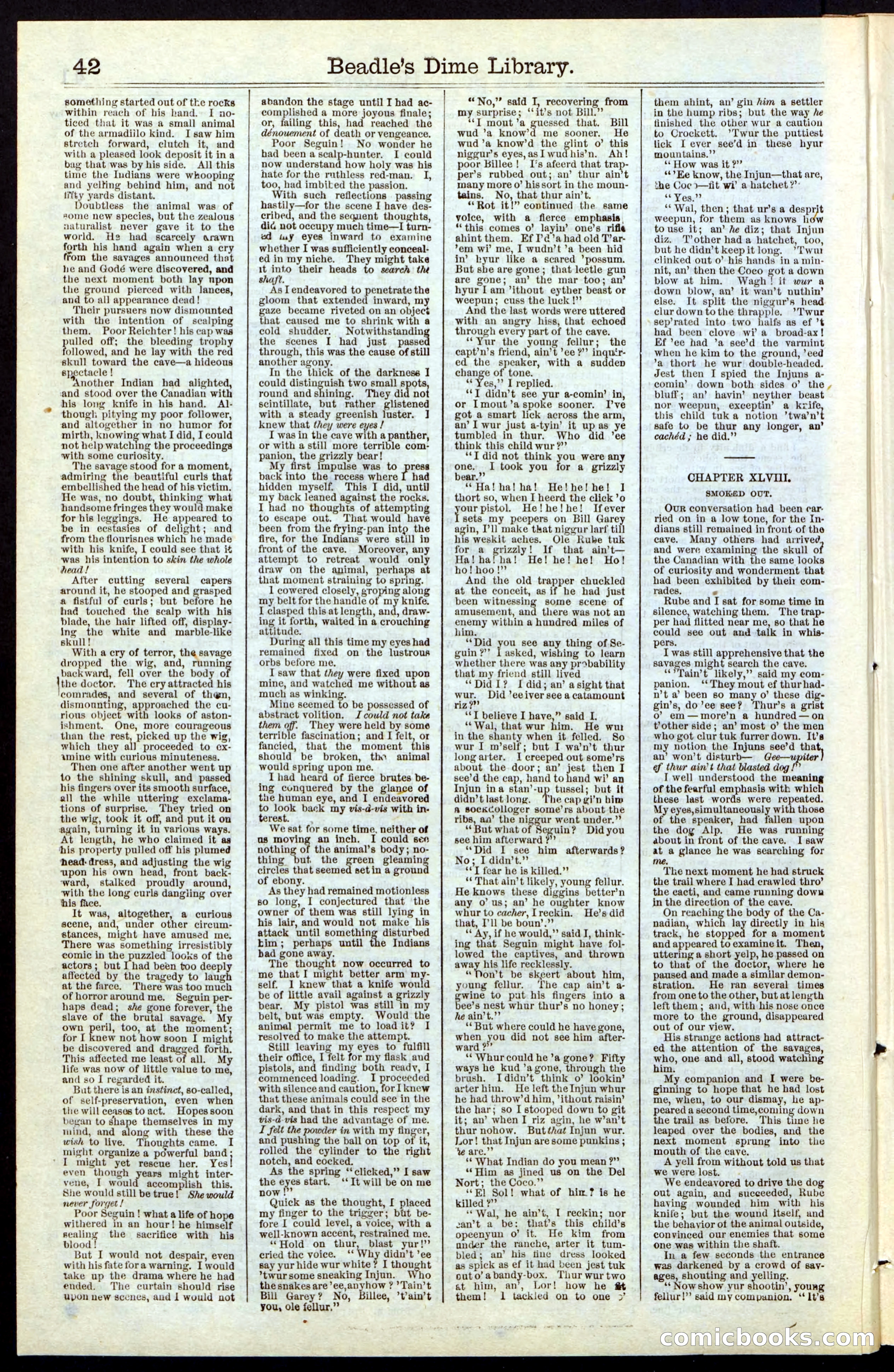 Beadle's New York Dime Library, No. 55 — page 42 of 48