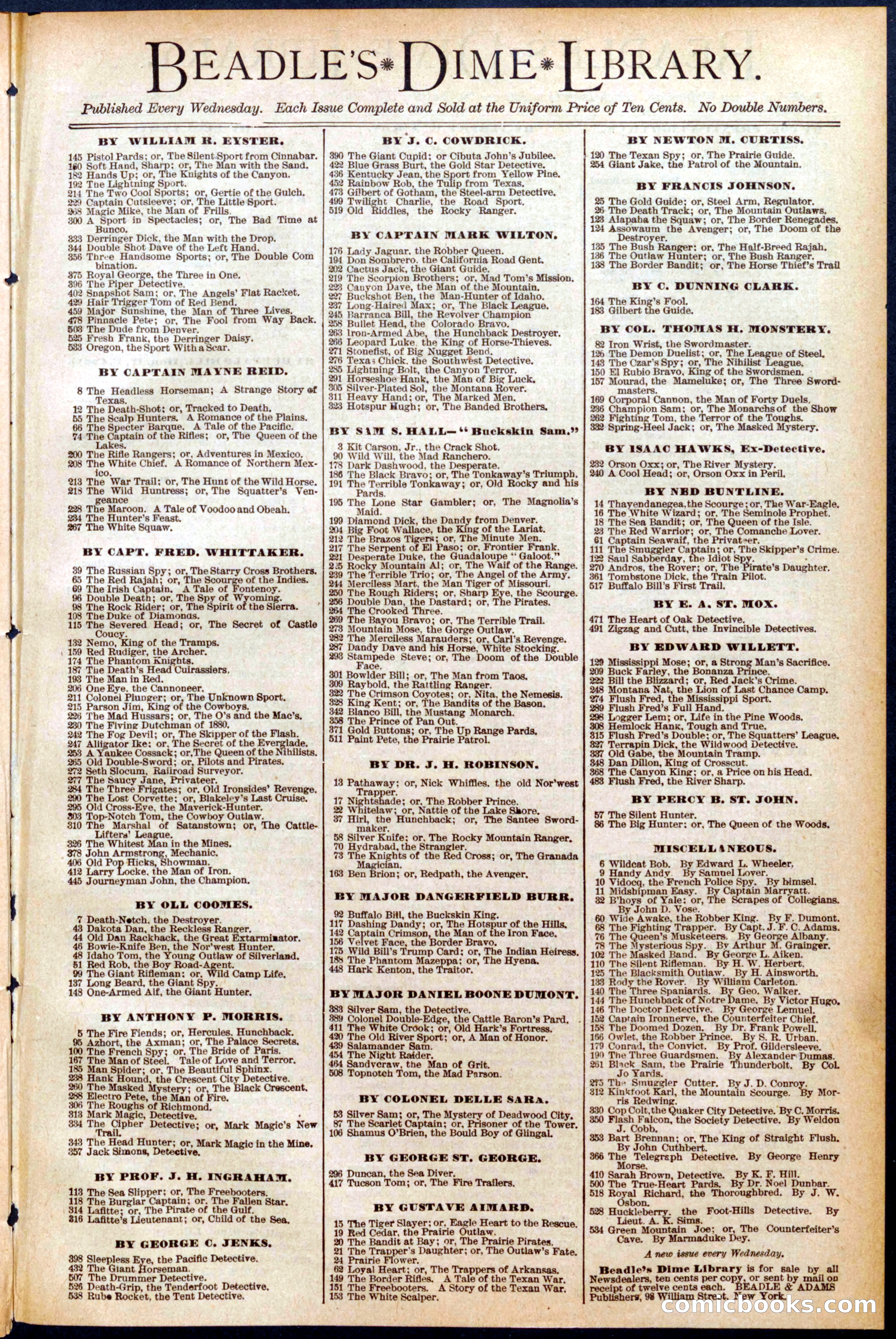 Beadle's New York Dime Library, No. 555 — page 31 of 32