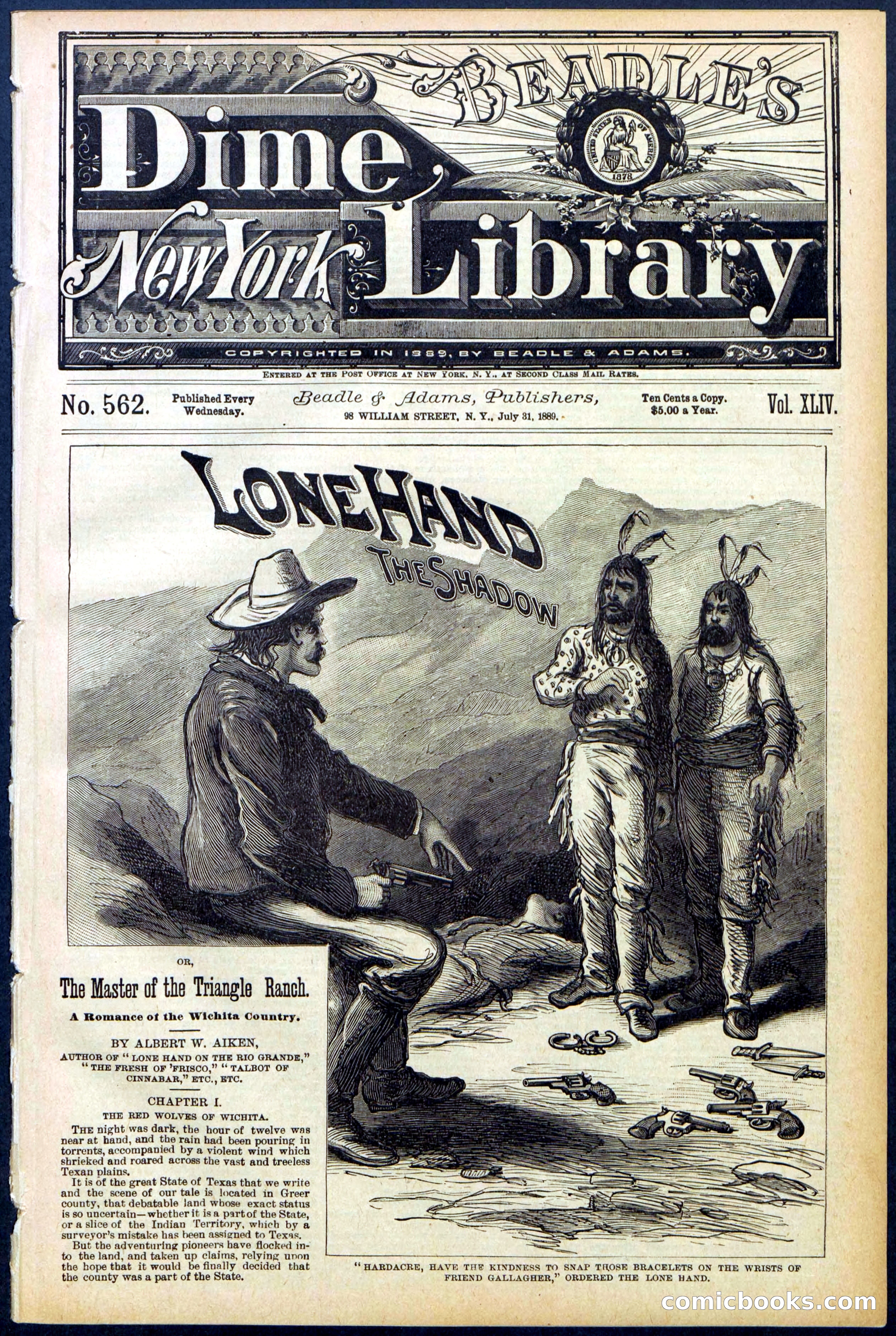 Beadle's Dime Library No. 562 — page 1 of 32