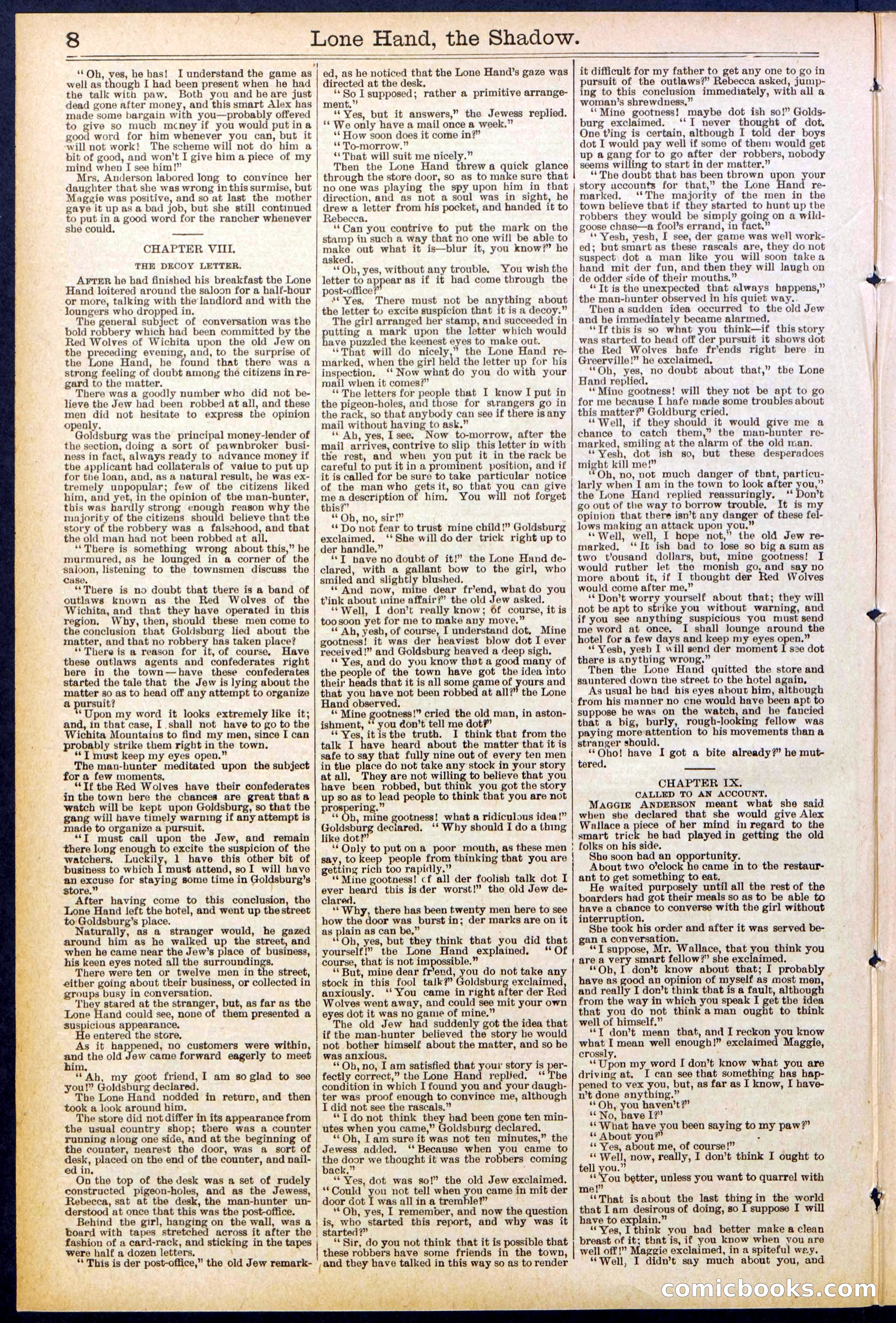 Beadle's Dime Library No. 562 — page 8 of 32