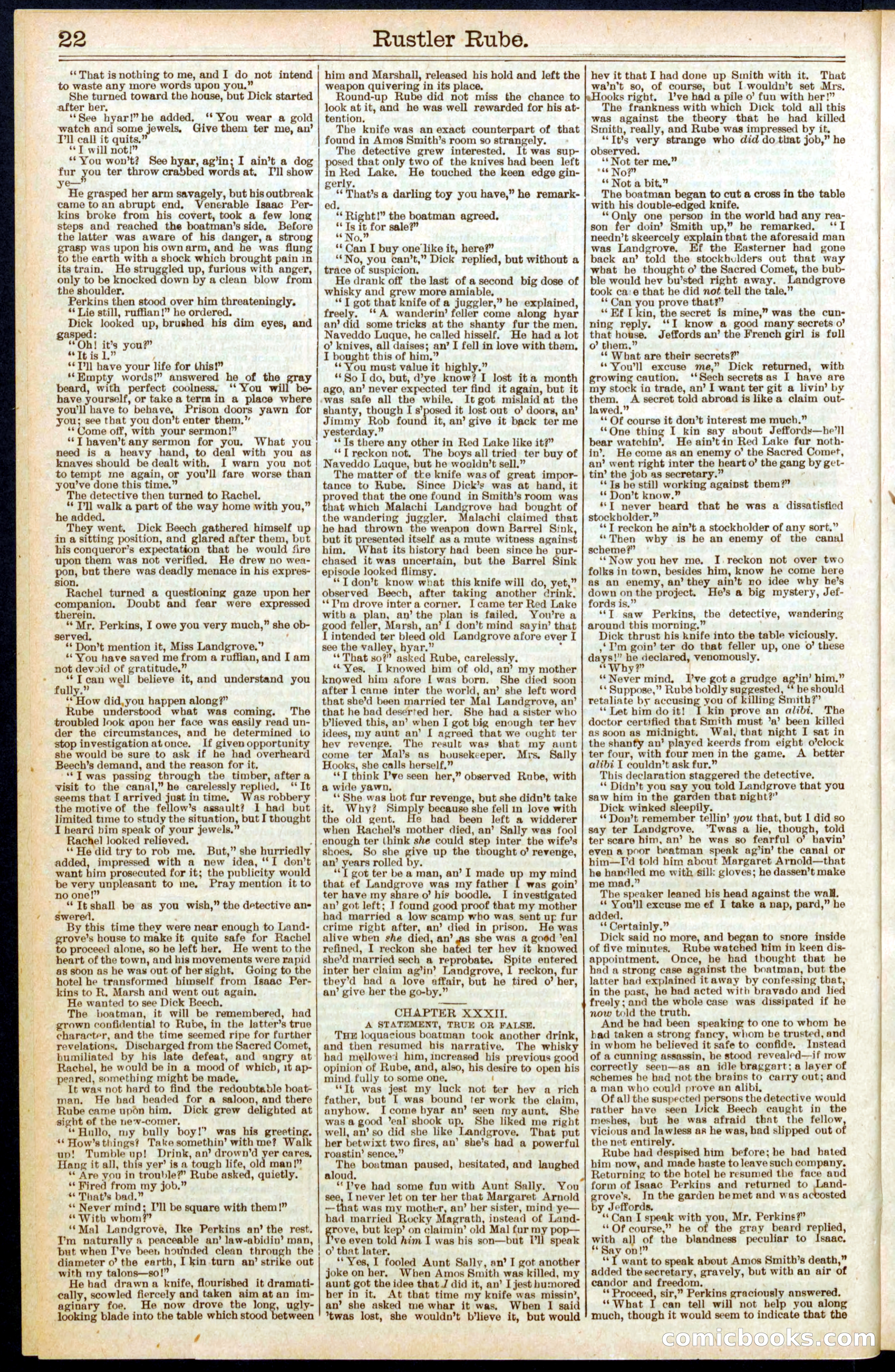 Beadle's New York Dime Library, No. 596 — page 22 of 32