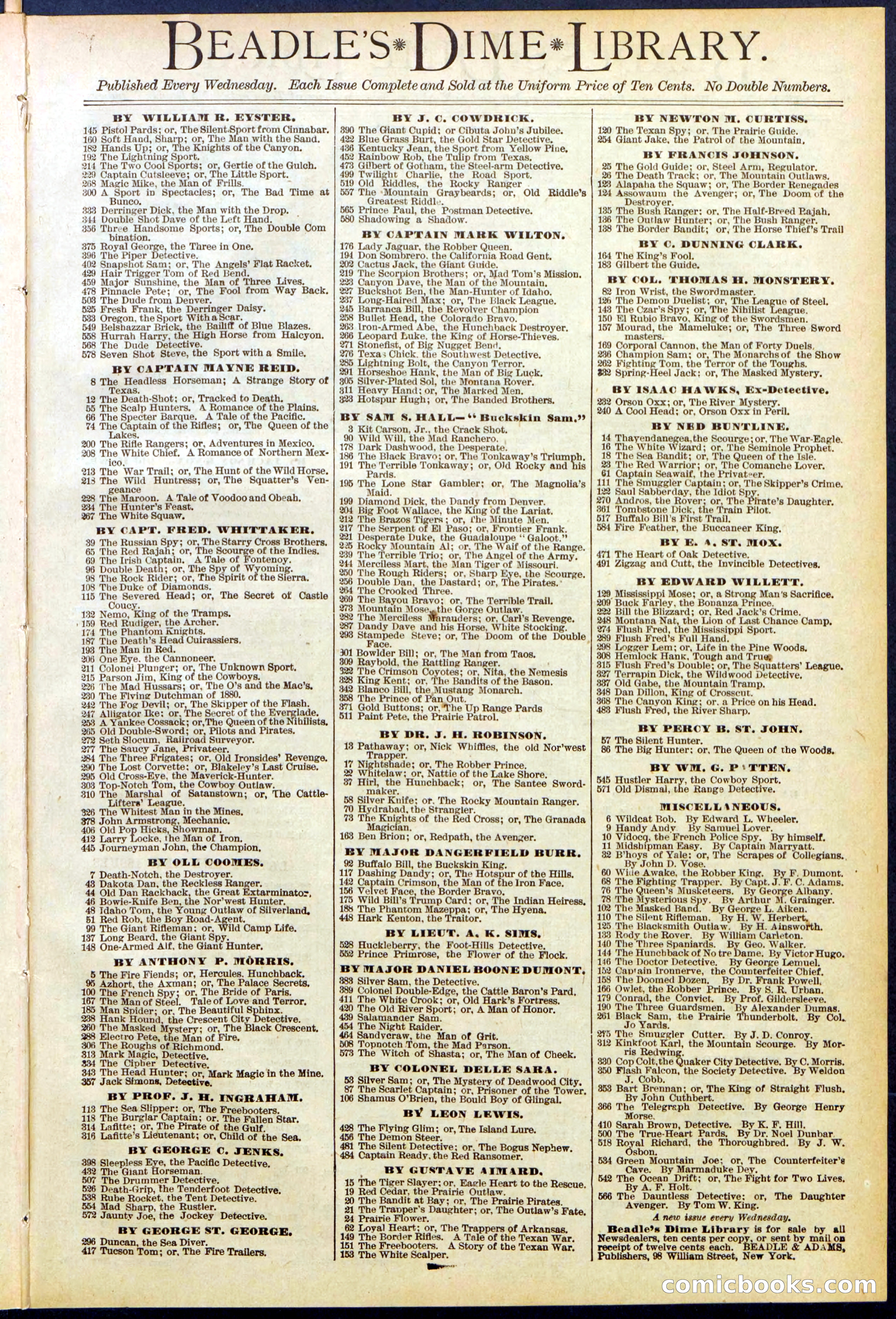 Beadle's Dime Library No. 597 — page 31 of 32