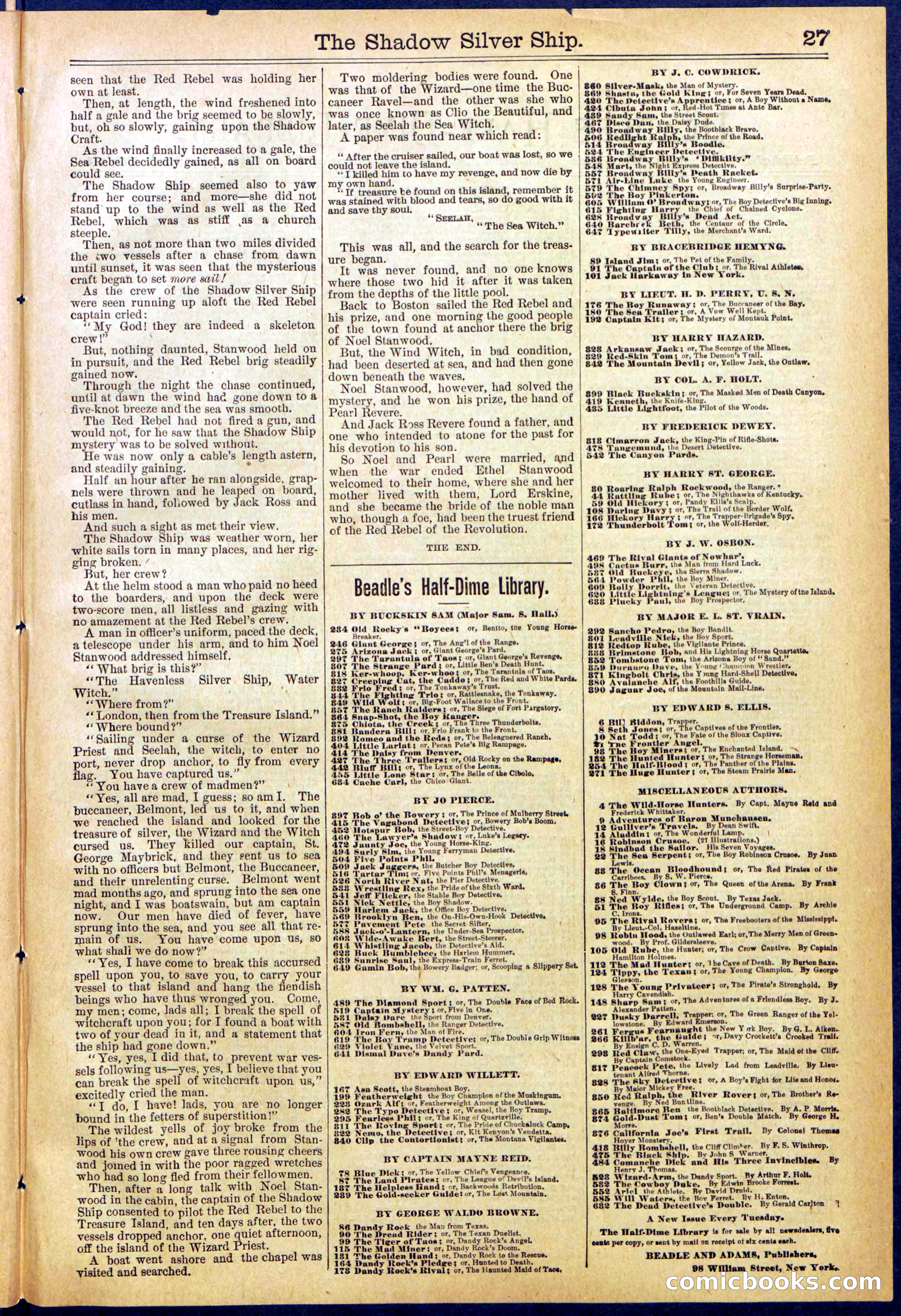 Beadle's New York Dime Library, No. 605 — page 27 of 32