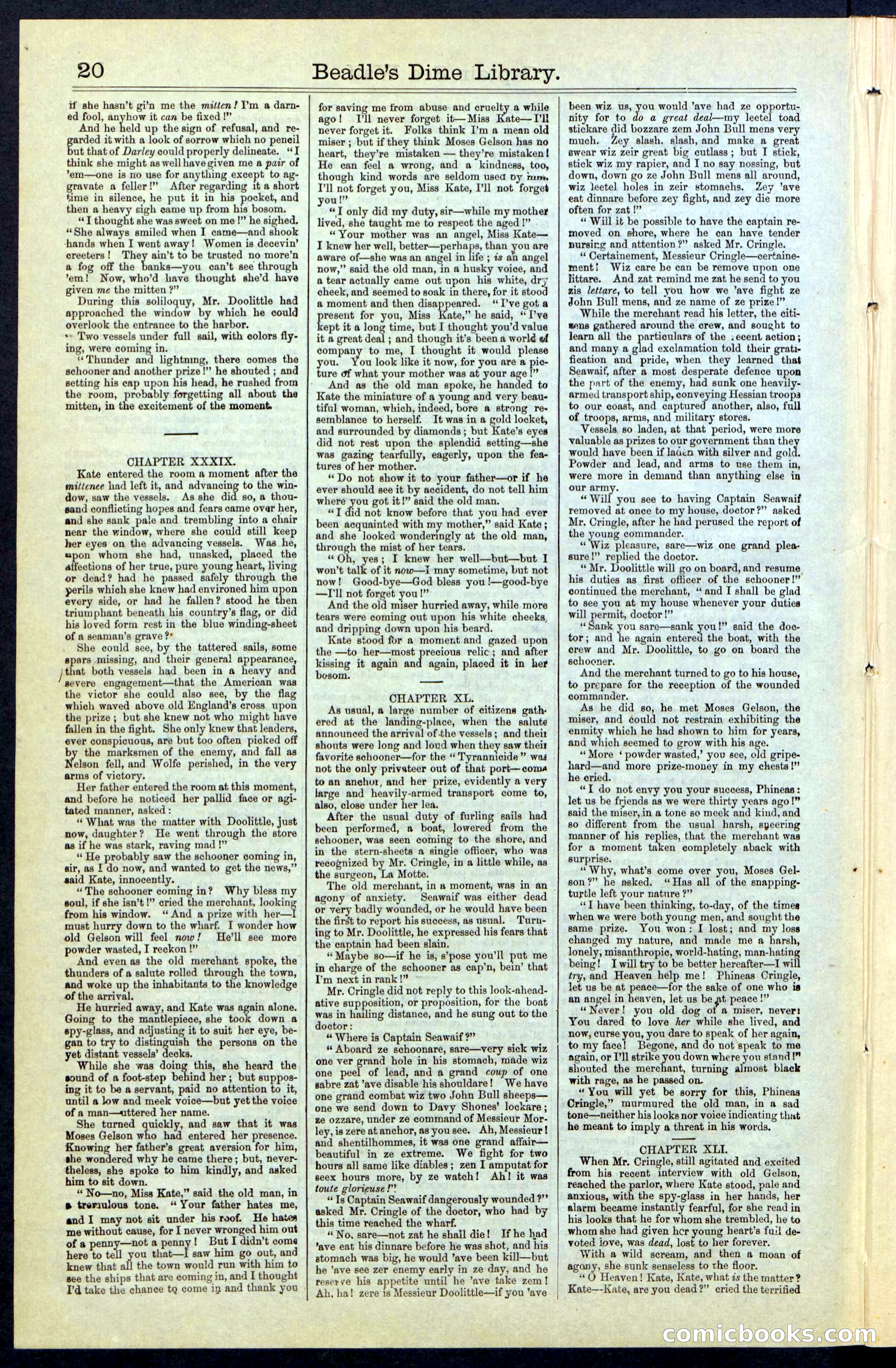 Beadle's New York Dime Library No. 61 — page 20 of 48