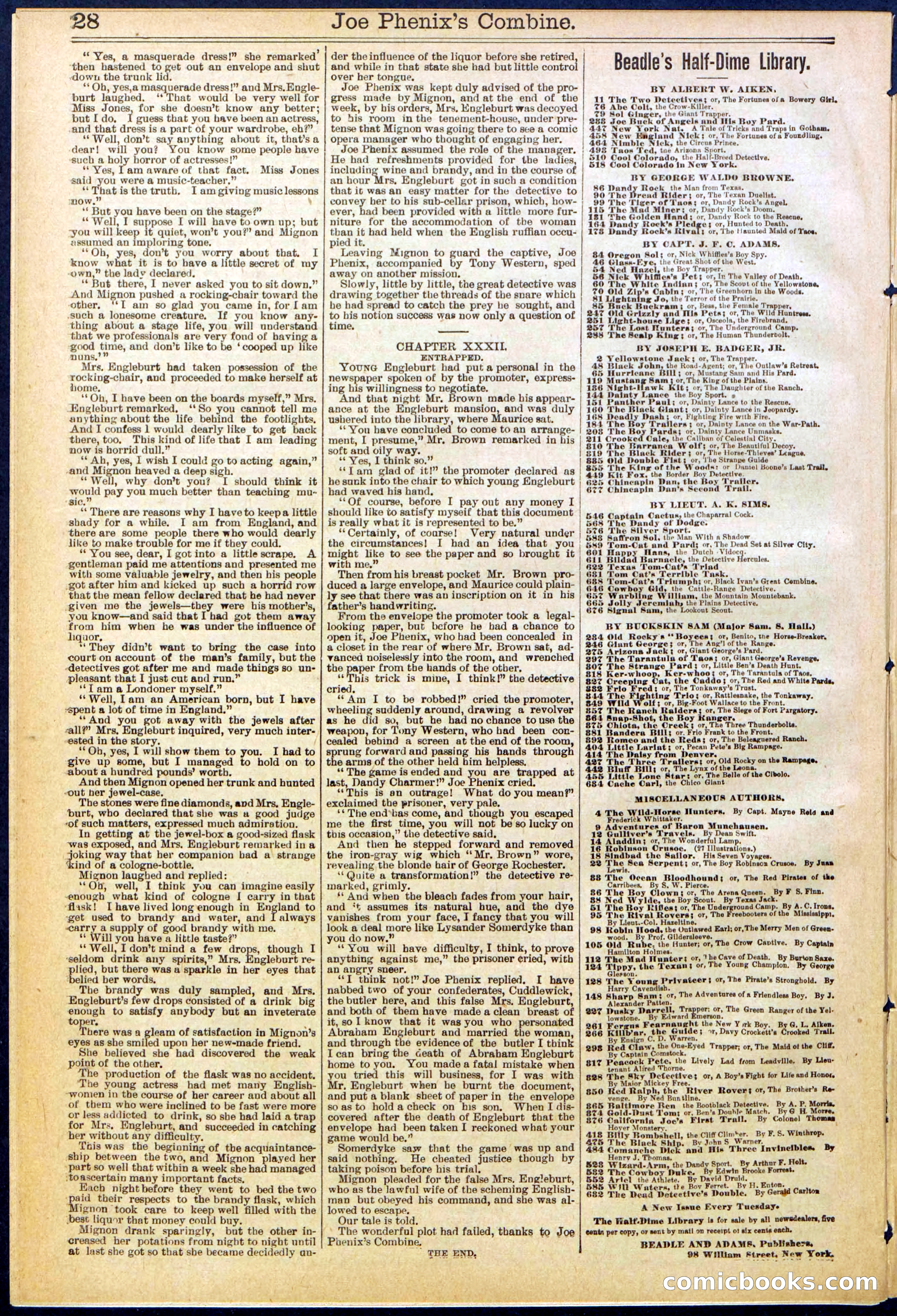Beadle's Dime Library No. 628 — page 28 of 32