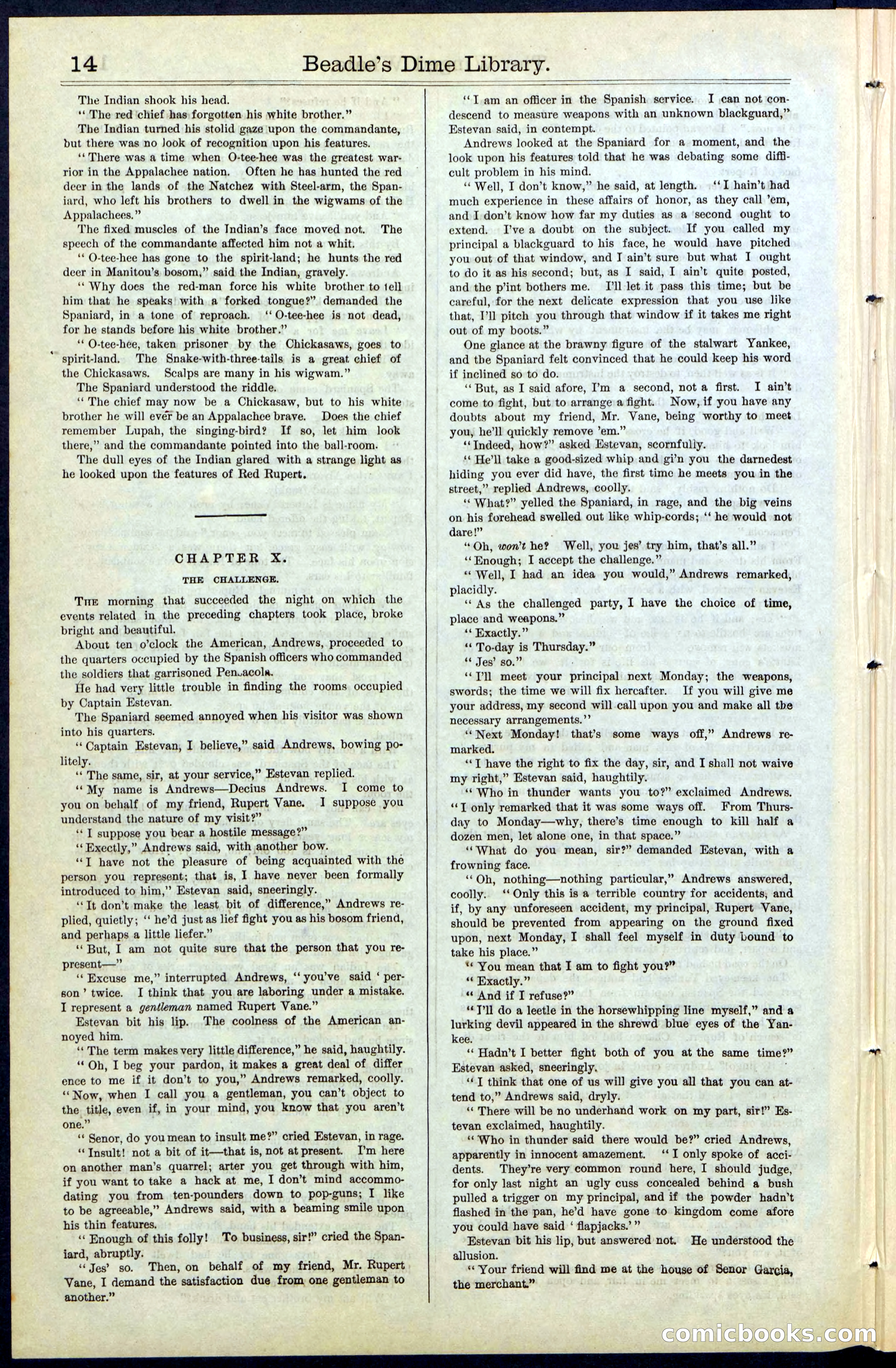 Beadle's New York Dime Library, No. 63 — page 14 of 48