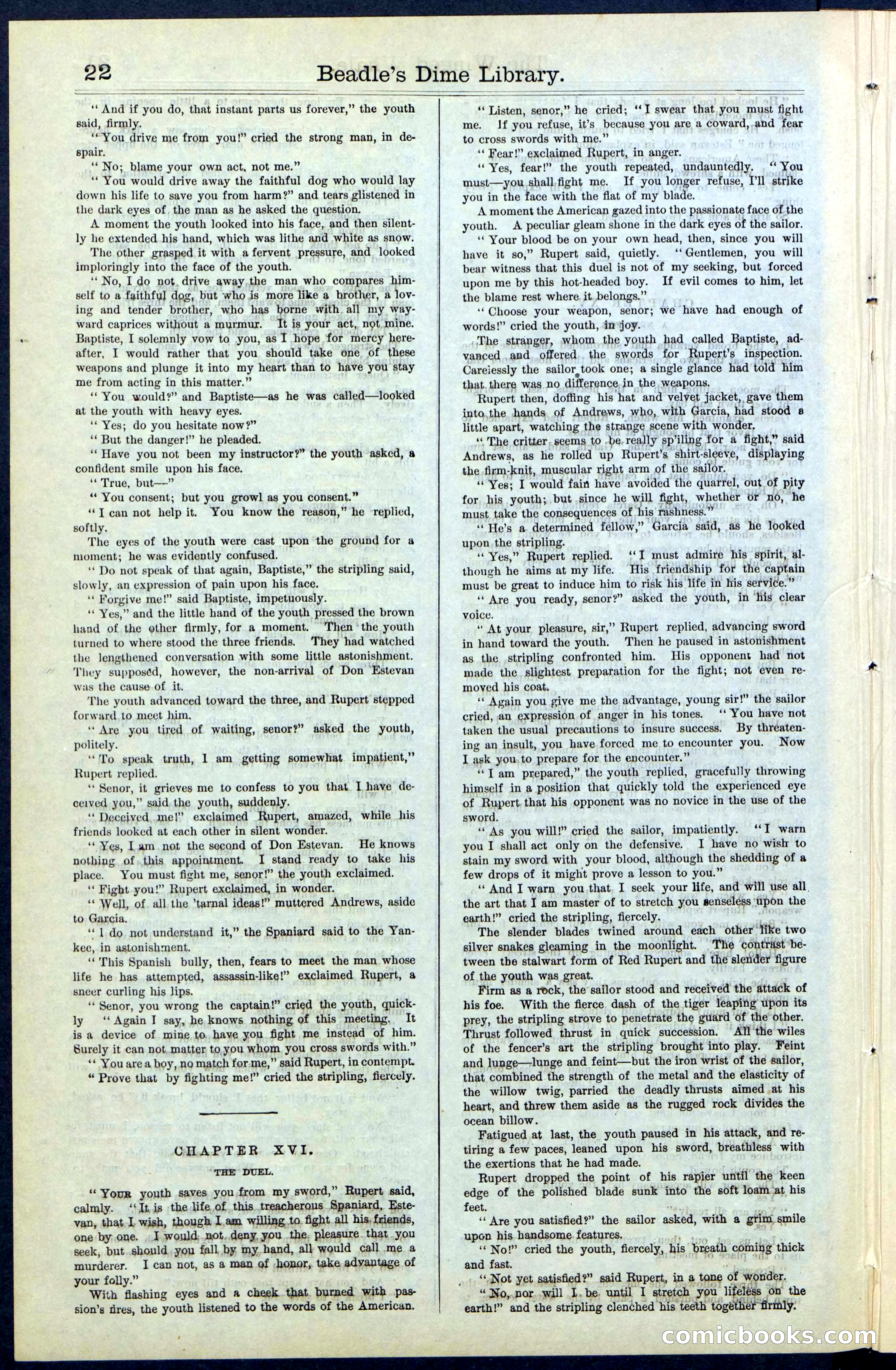 Beadle's New York Dime Library, No. 63 — page 22 of 48