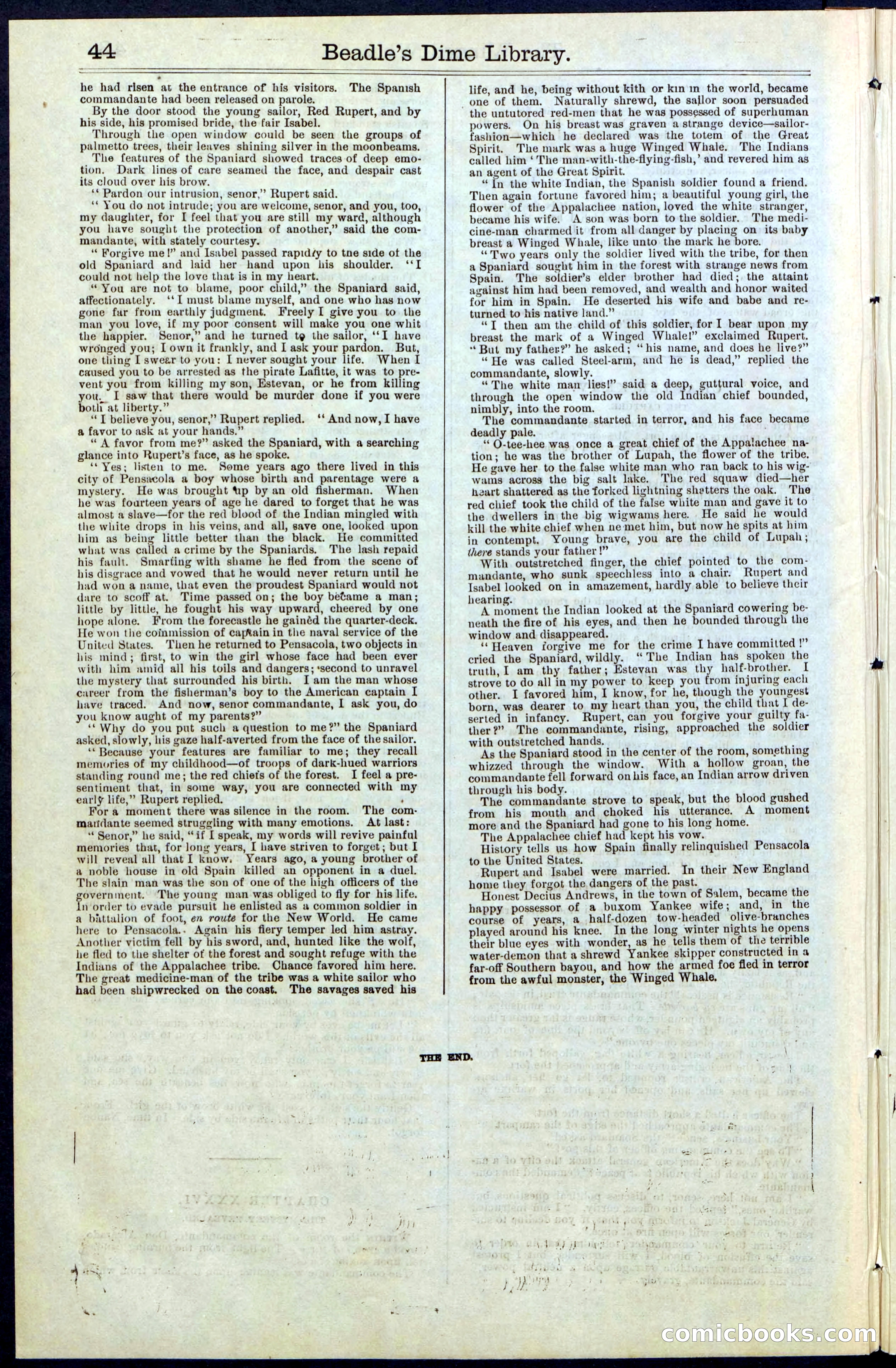 Beadle's New York Dime Library, No. 63 — page 44 of 48