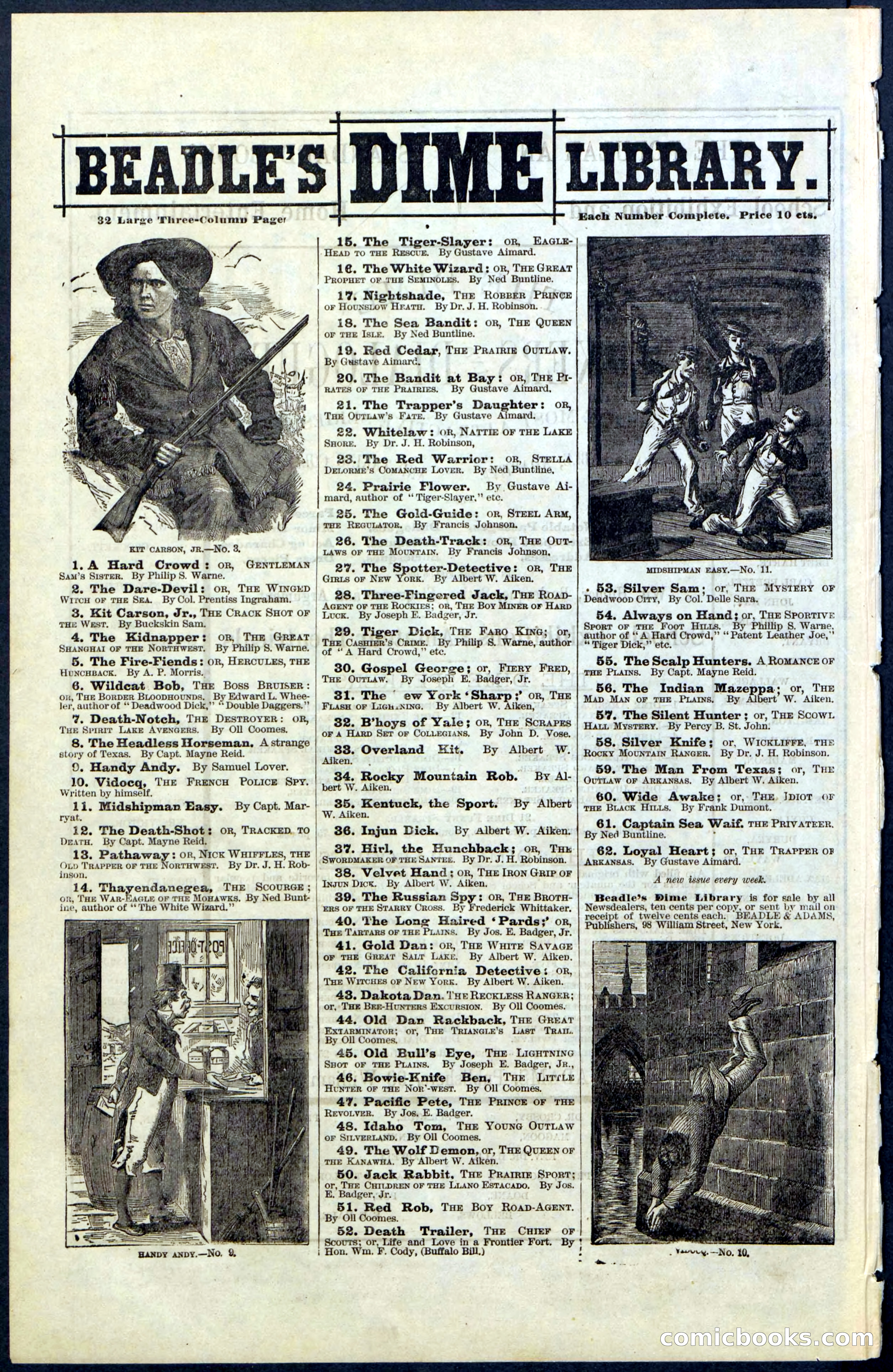 Beadle's New York Dime Library, No. 63 — page 48 of 48
