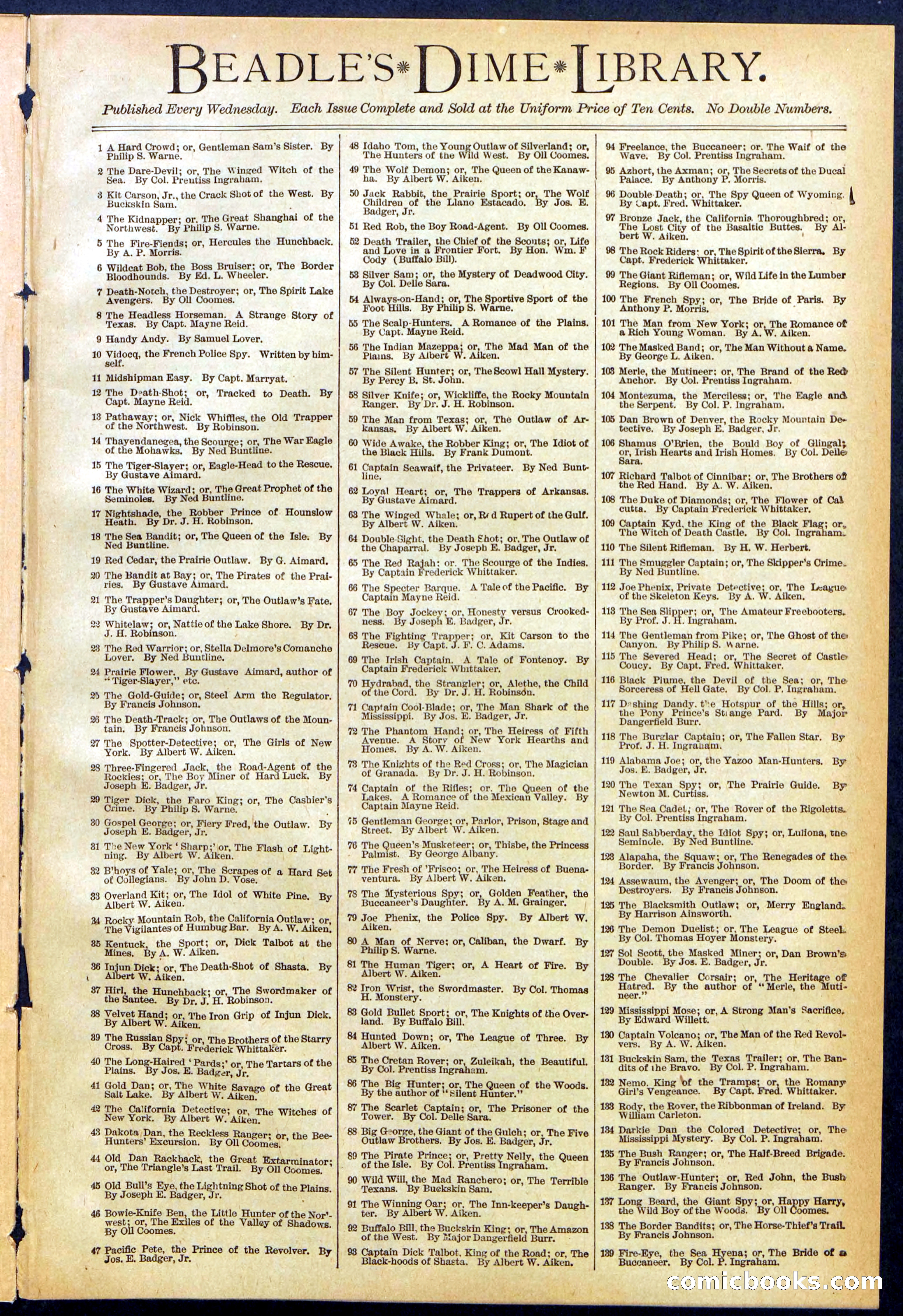 Beadle's New York Dime Library, No. 634 — page 29 of 30