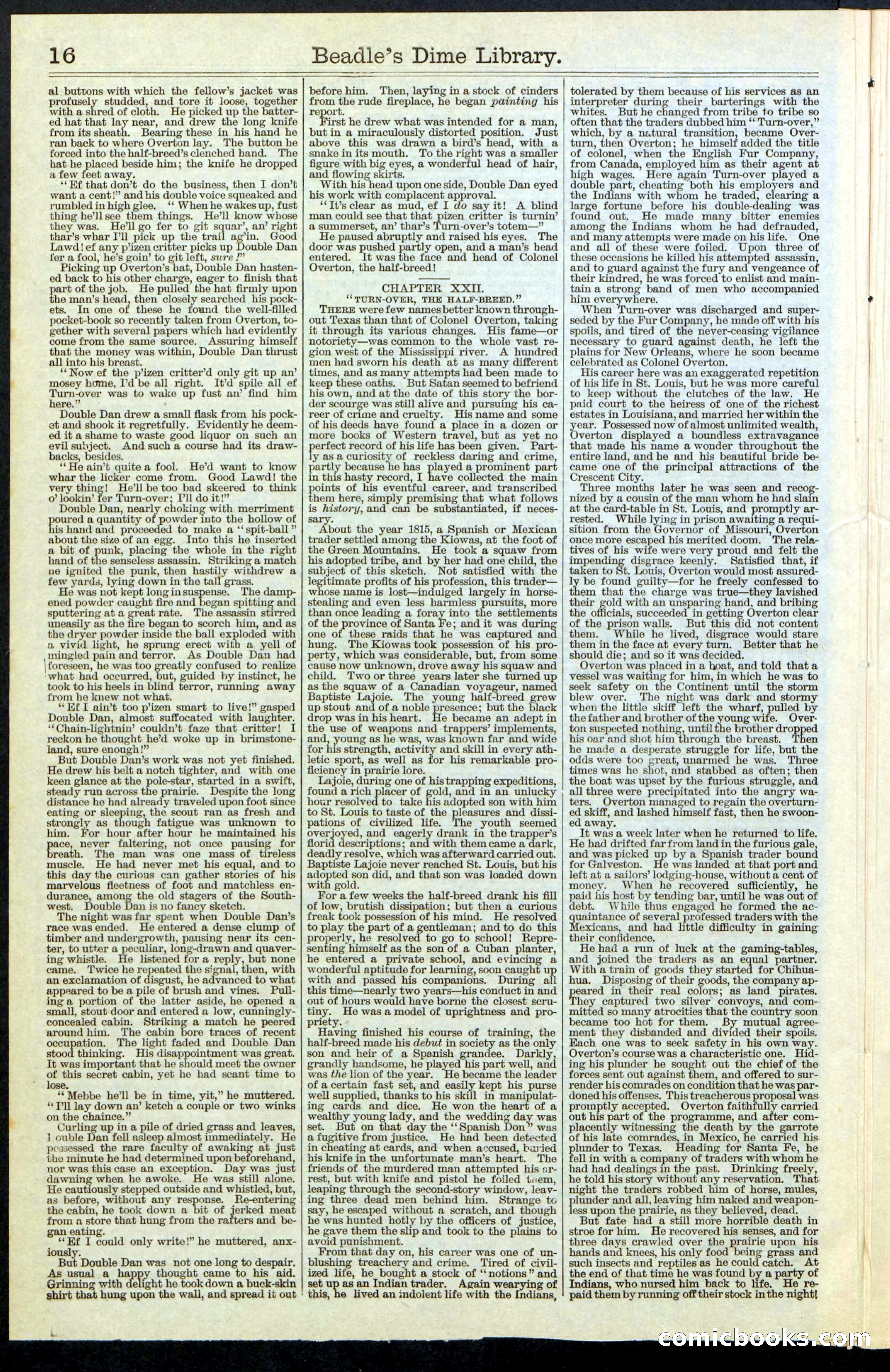 Beadle's New York Dime Library, No. 64 — page 16 of 24