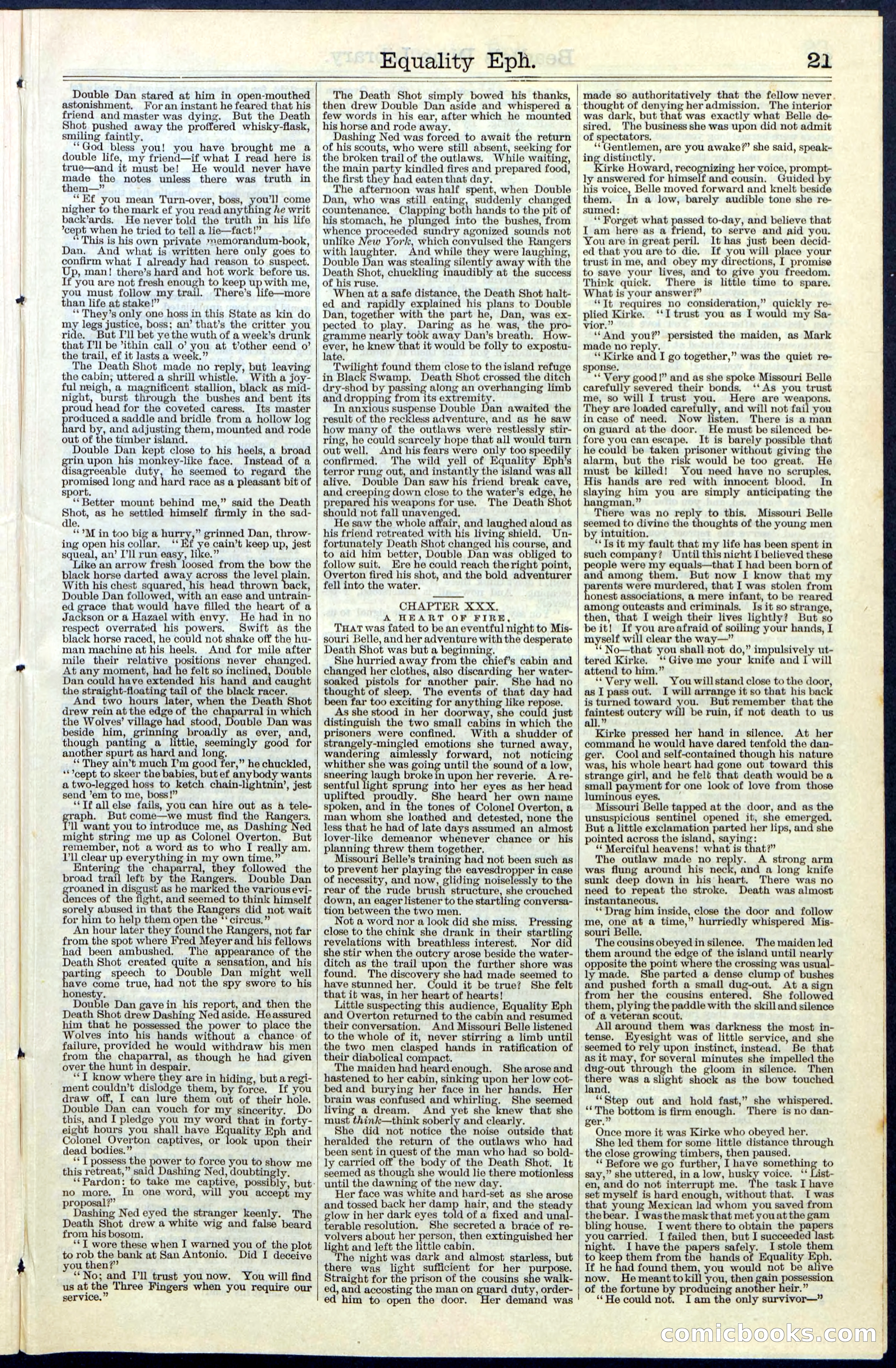 Beadle's New York Dime Library, No. 64 — page 21 of 24
