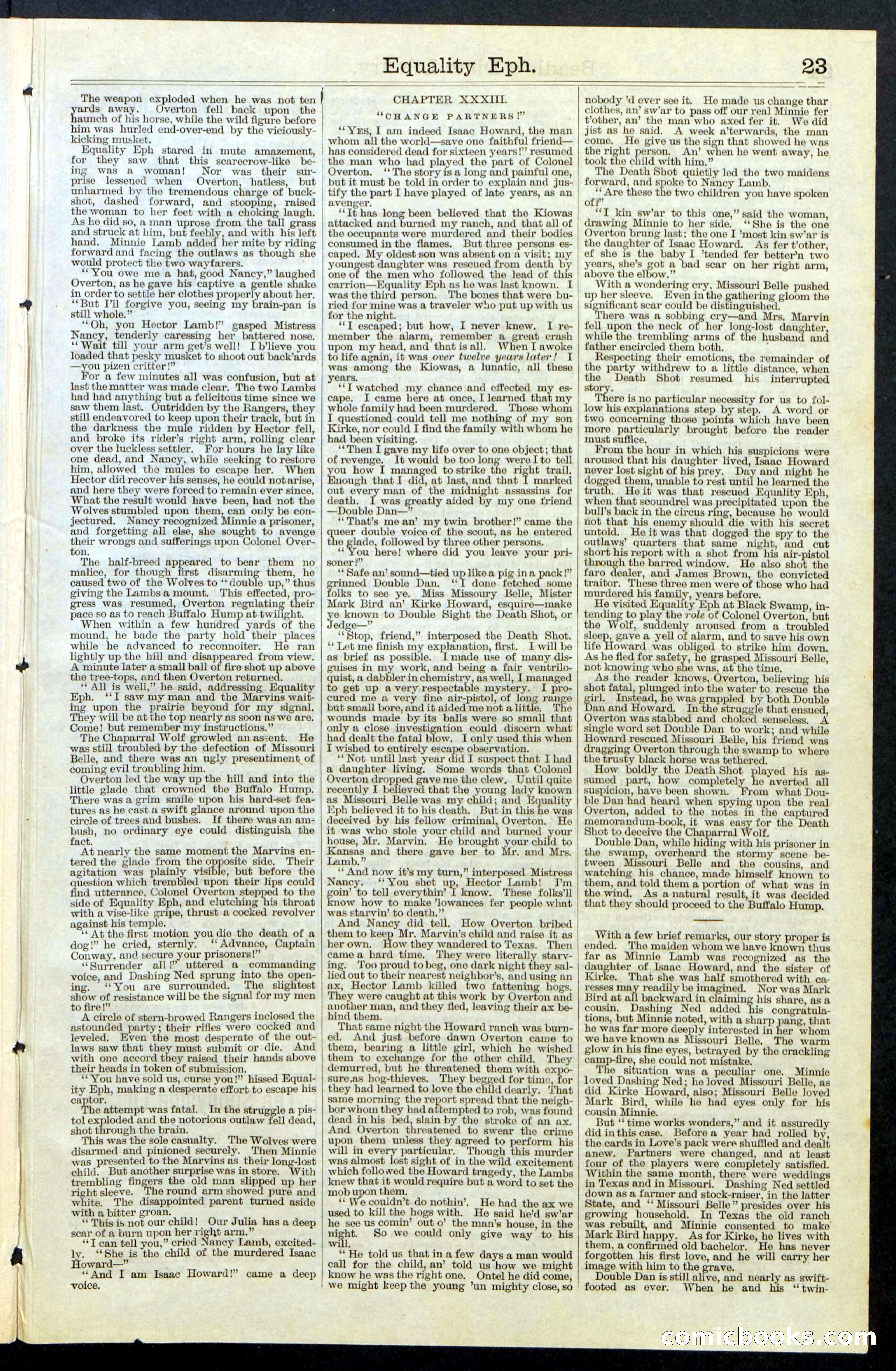 Beadle's New York Dime Library, No. 64 — page 23 of 24