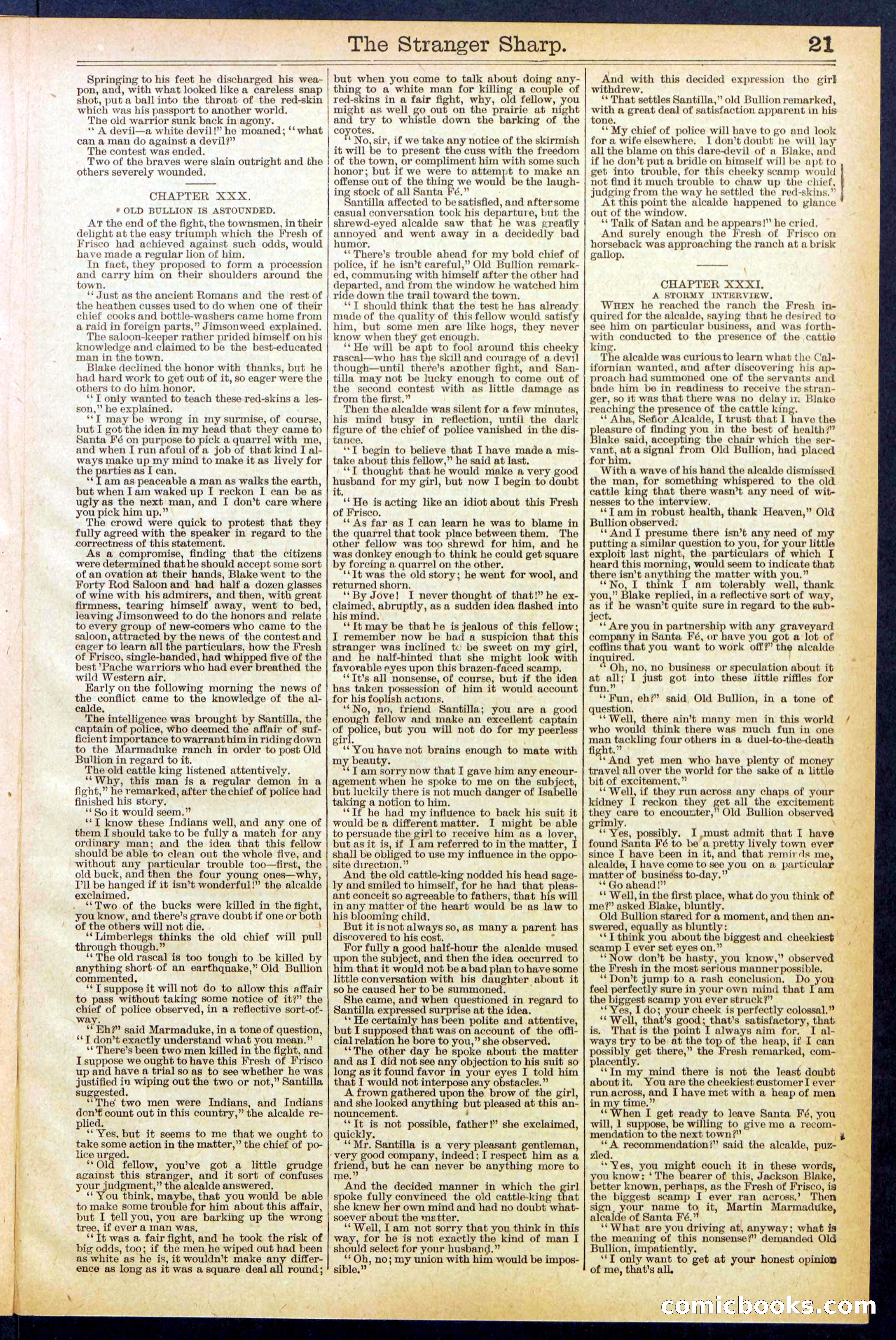 Beadle's Dime Library, No. 647 — page 21 of 32