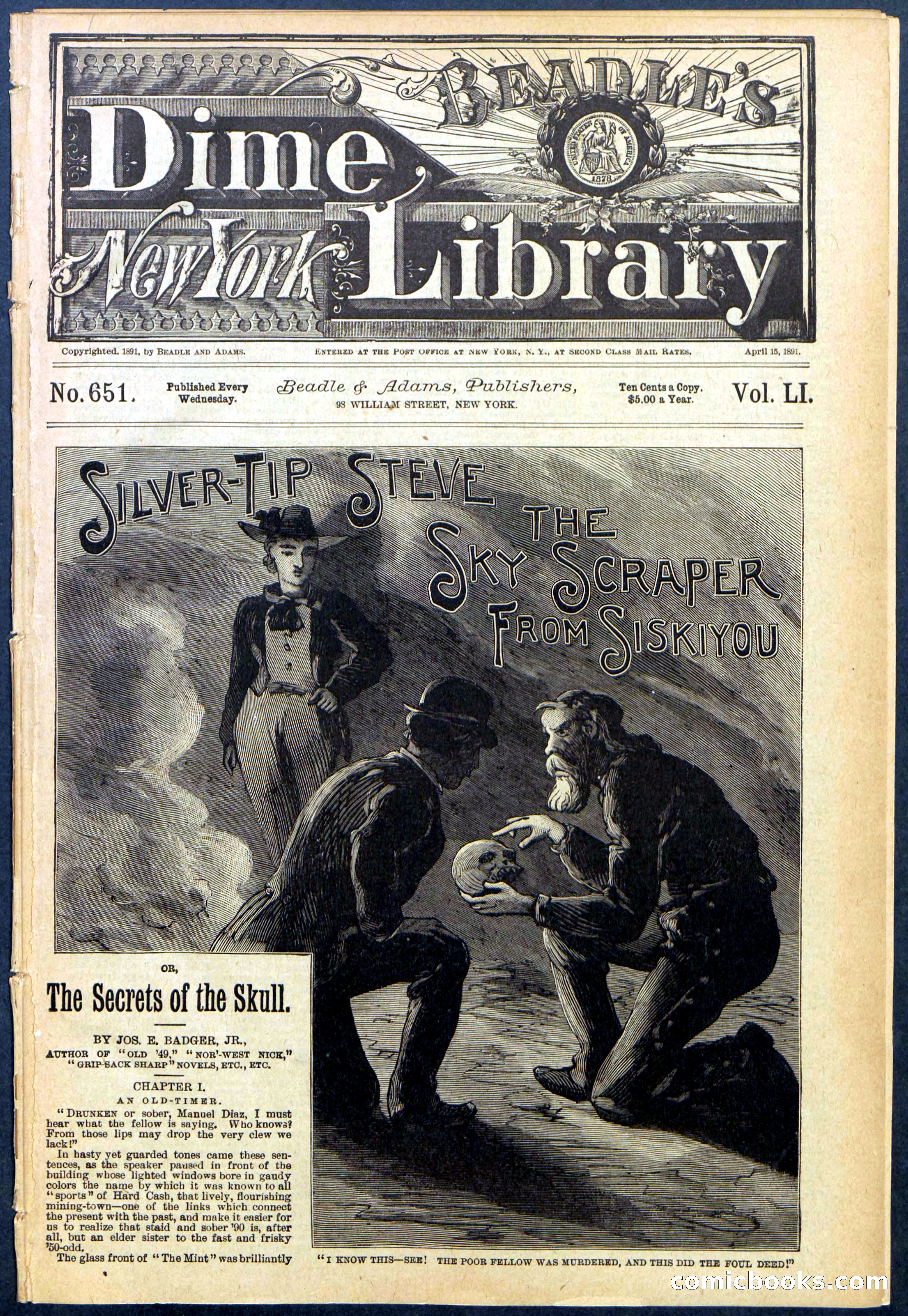 Beadle's New York Dime Library, No. 651 — page 1 of 32