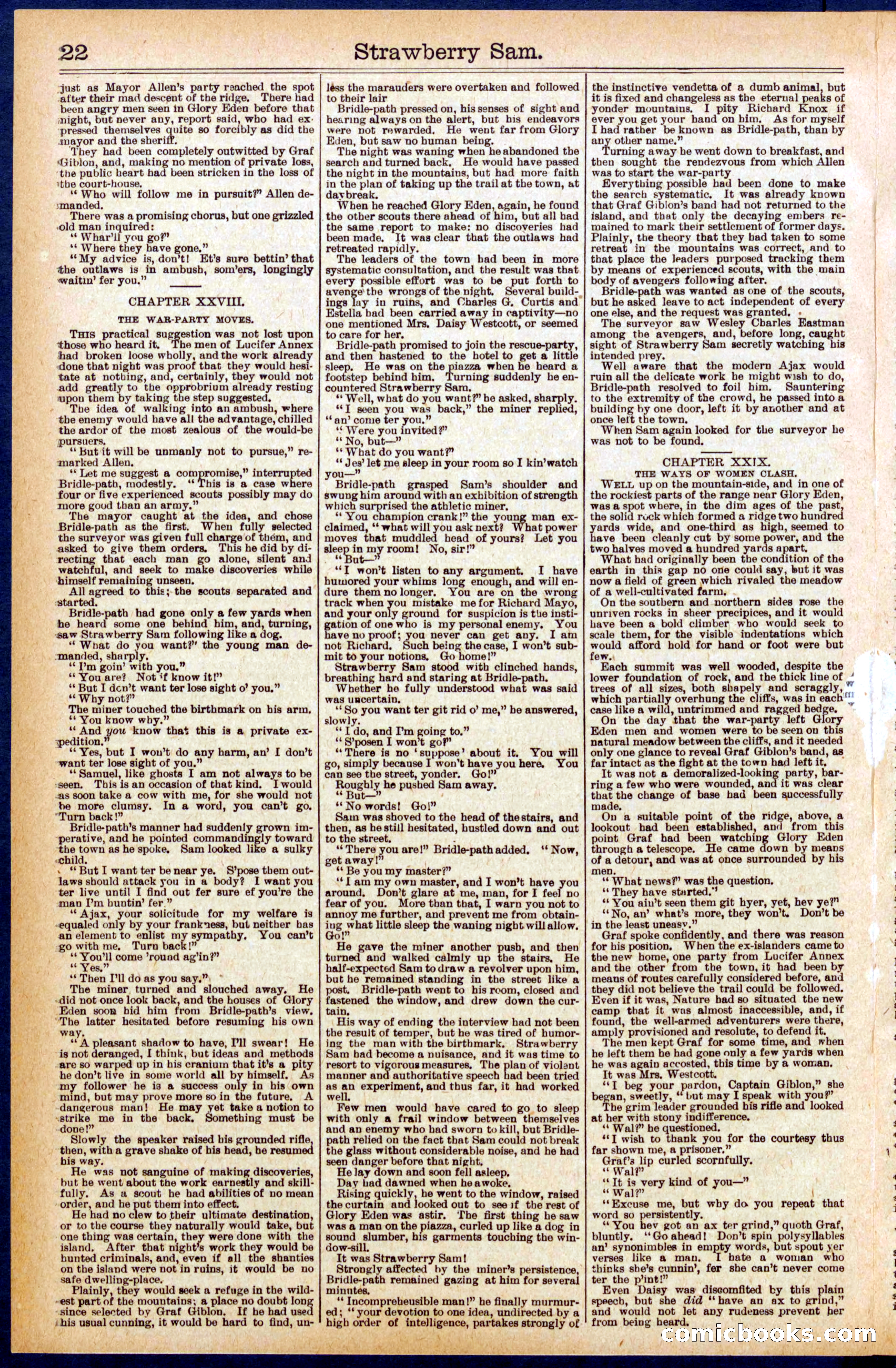 Beadle's Dime Library No. 655 — page 22: Pulp Fiction, 1891
