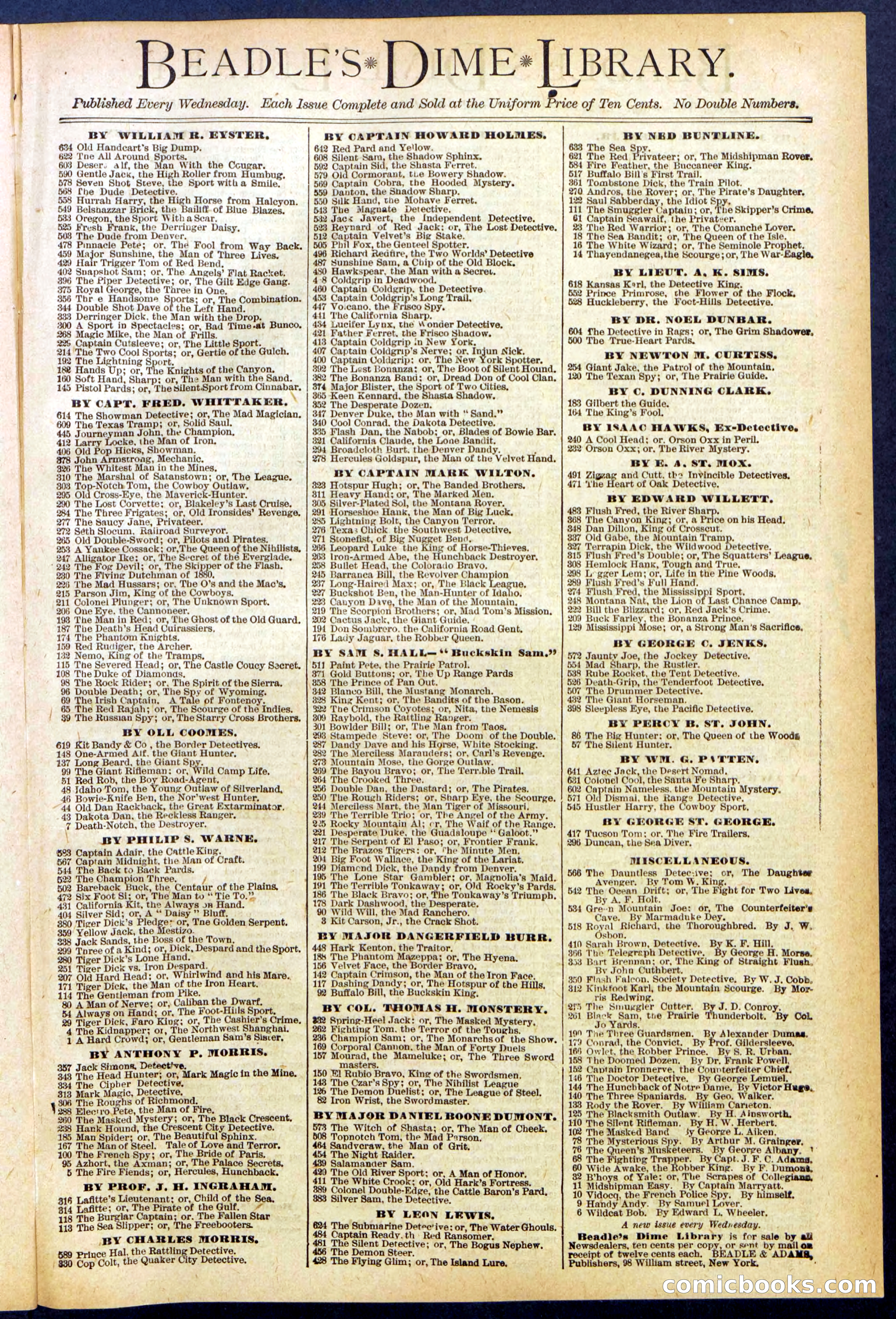 Beadle's New York Dime Library No. 659 — page 31 of 32
