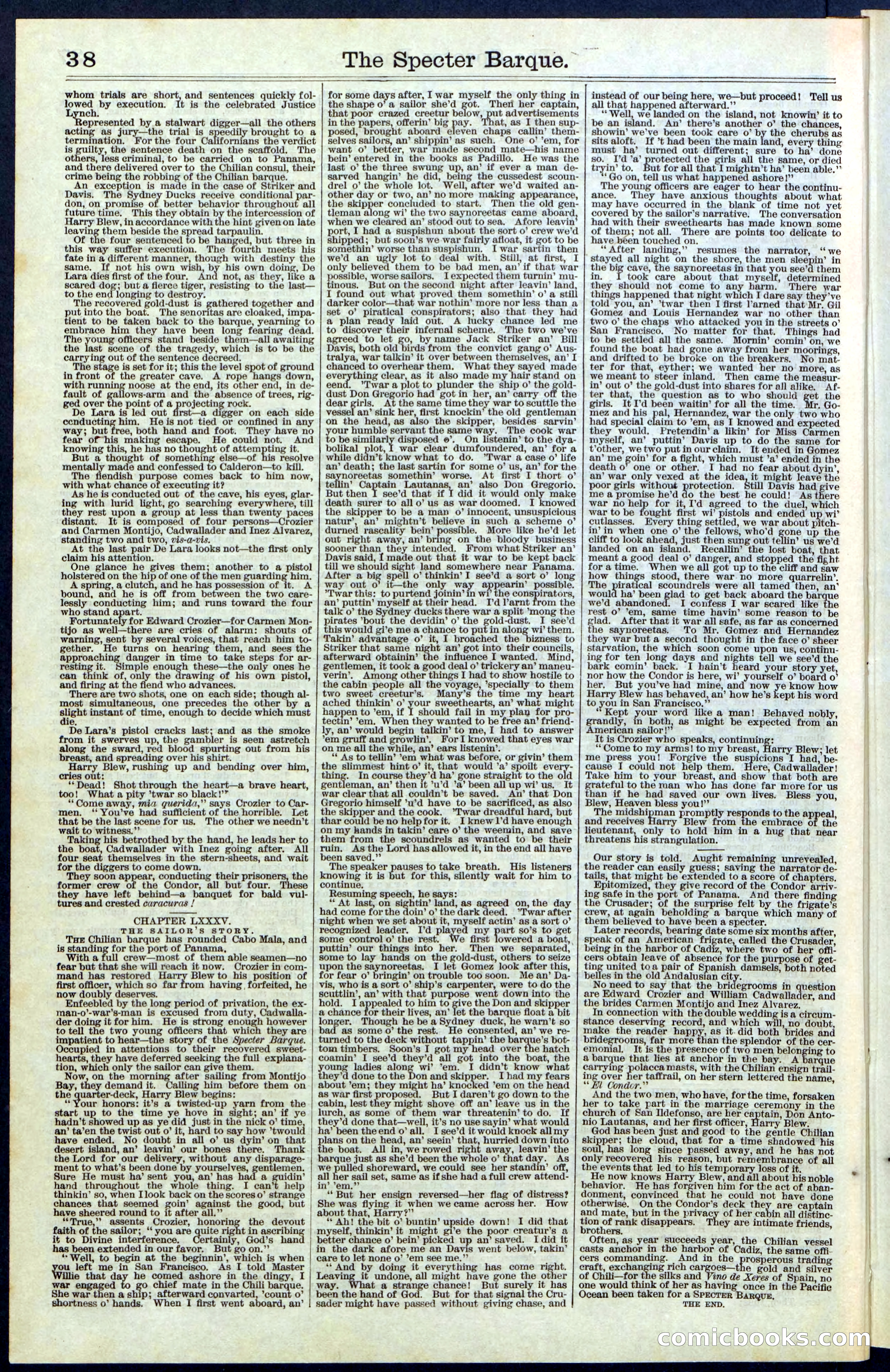 Beadle's New York Dime Library, No. 66 — page 38 of 40