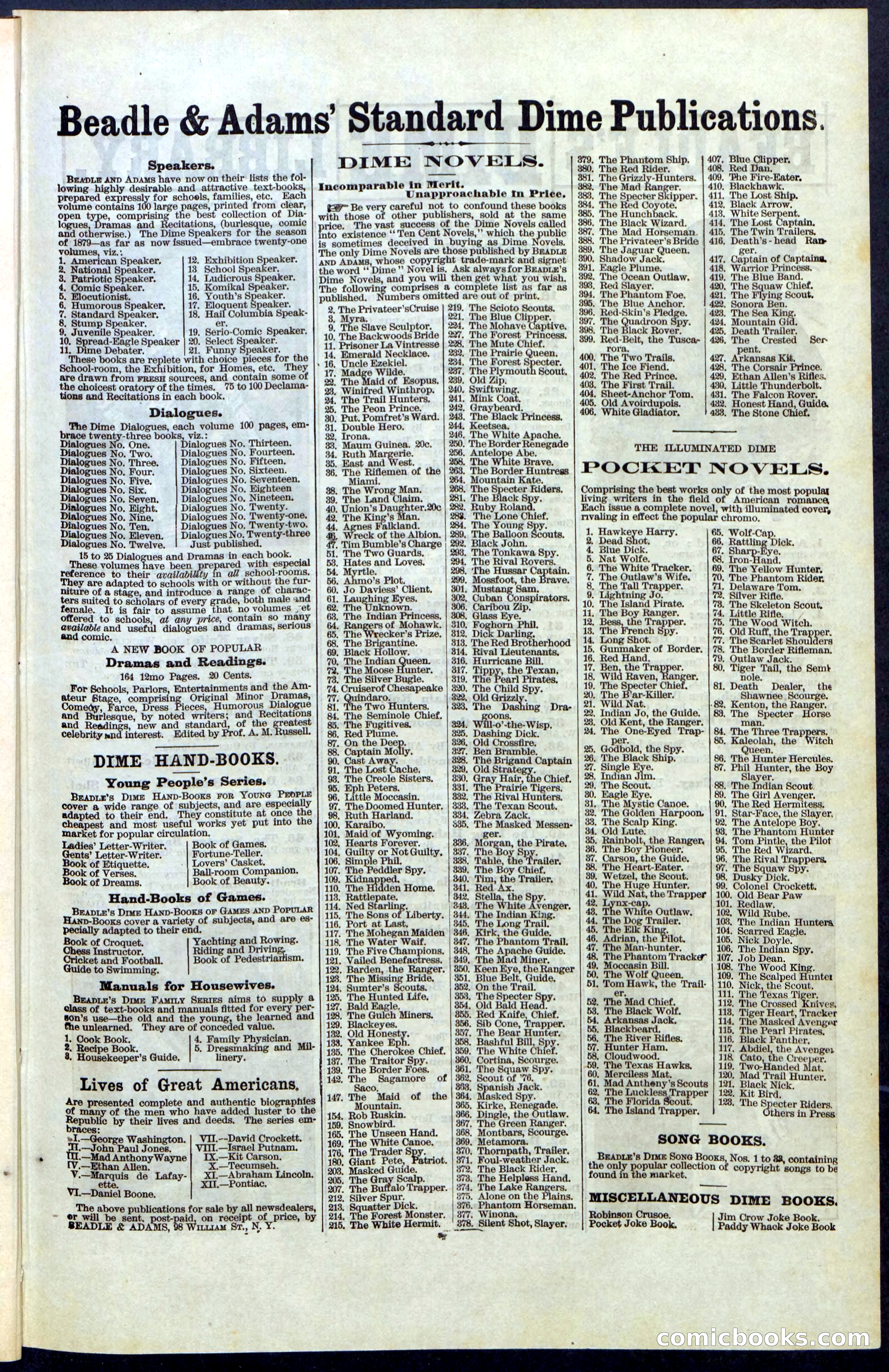 Beadle's New York Dime Library, No. 66 — page 39 of 40