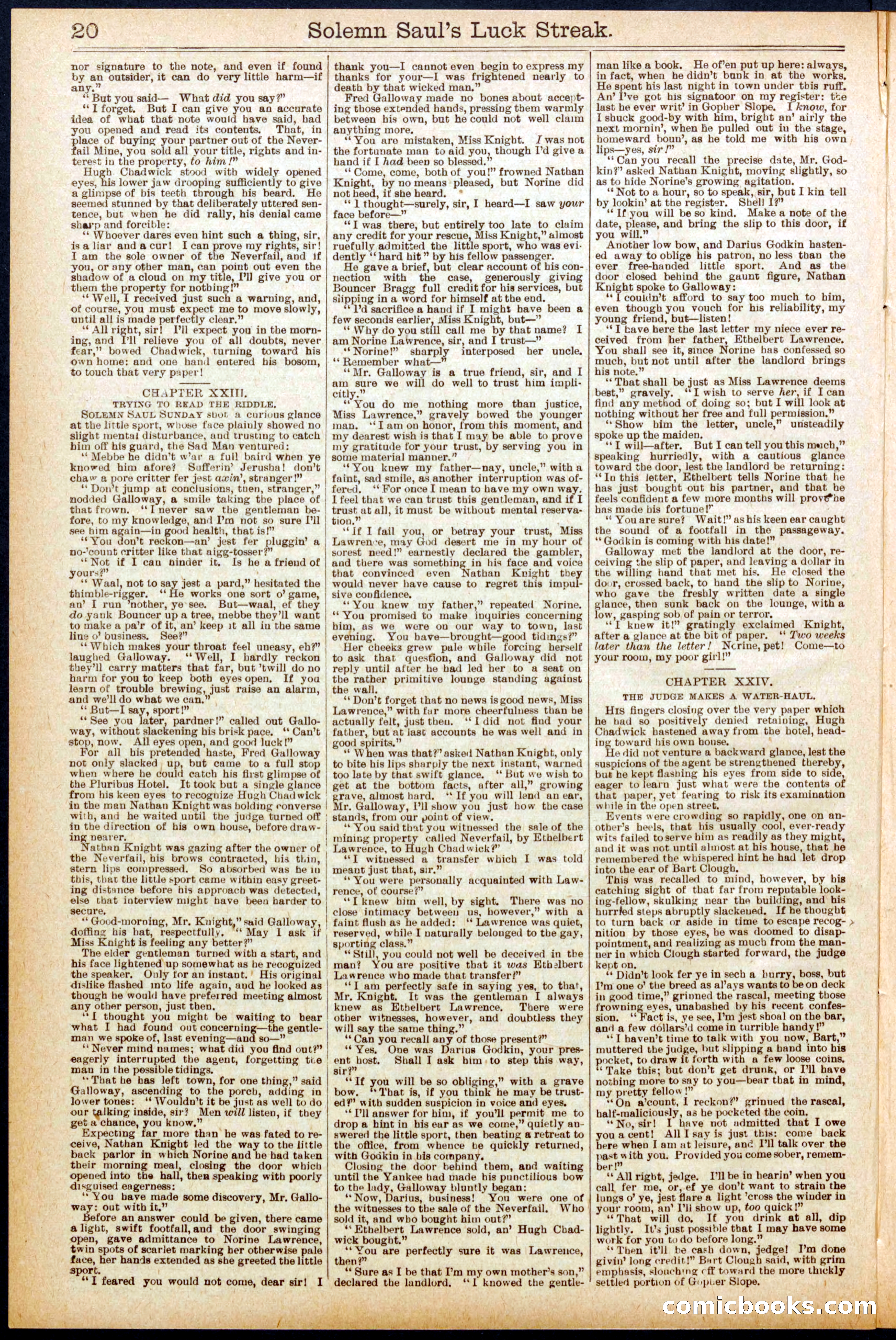 Beadle's New York Dime Library No. 668 — page 20 of 32