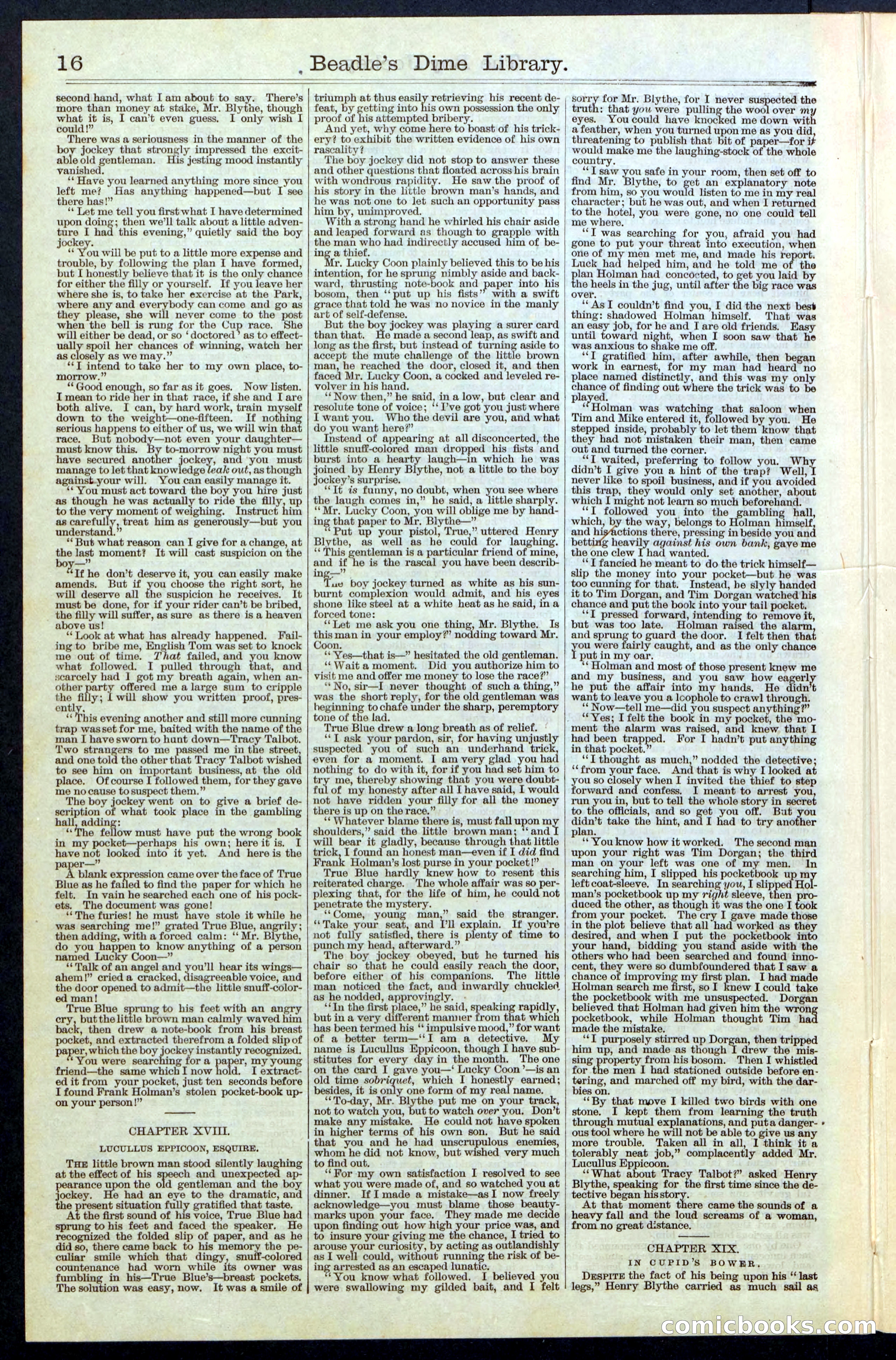 Beadle's New York Dime Library, No. 67 — page 16 of 32
