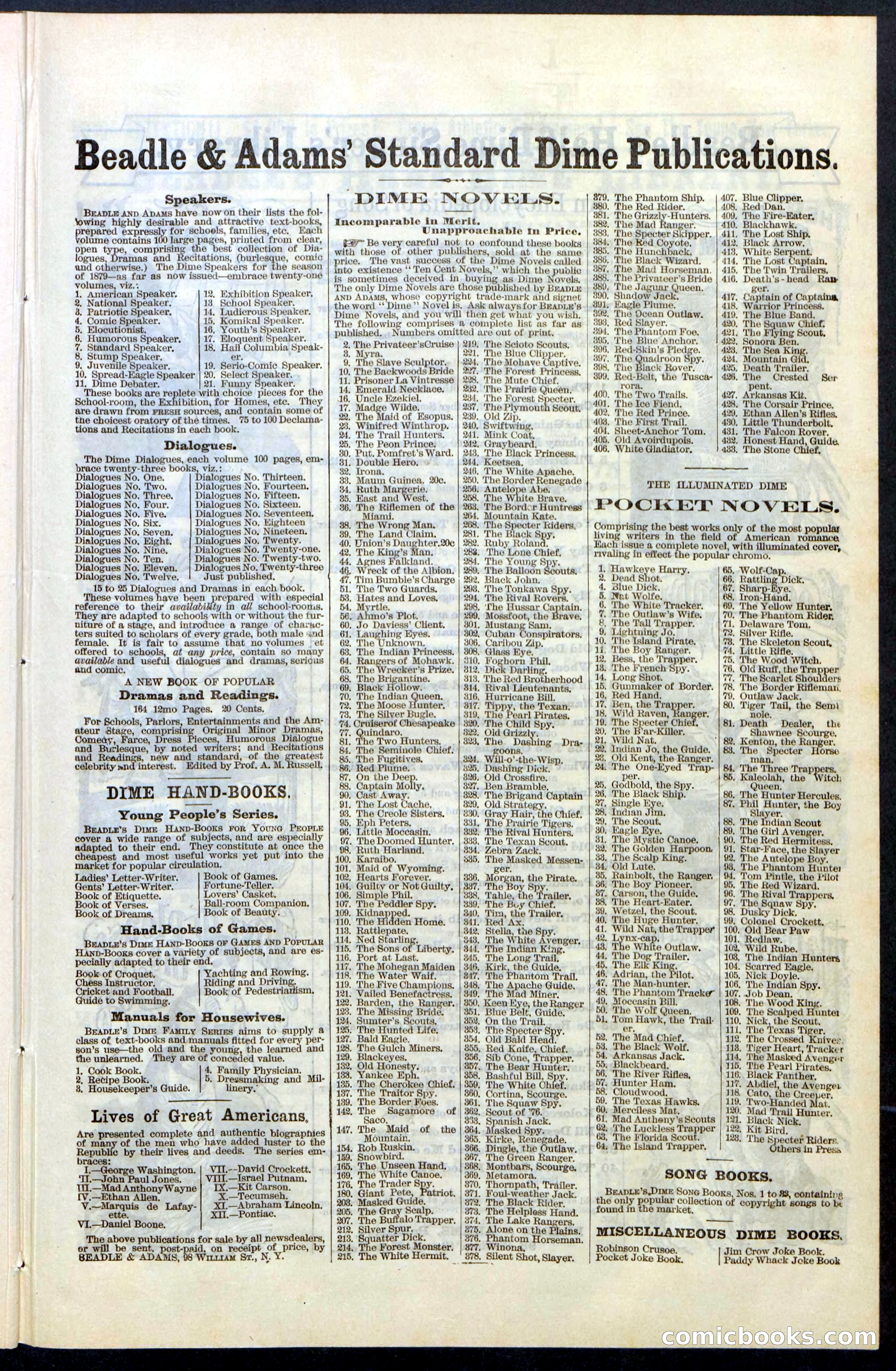 Beadle's New York Dime Library, No. 67 — page 29 of 32
